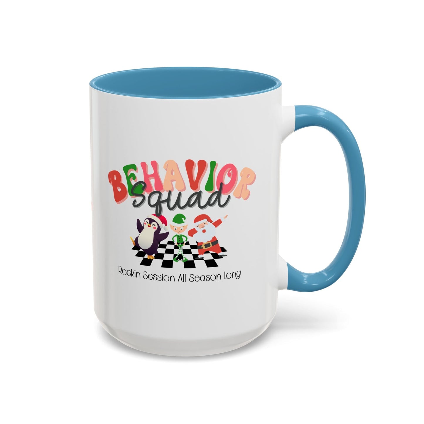Personalized Behavior Squad Rockin’ Session All Season Long Accent Mug – Holiday ABA Coffee Cup for Therapists & Teams Affordable ABA Materials