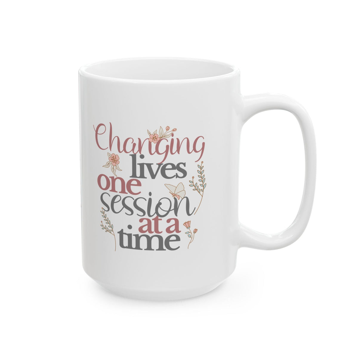 Changing Lives One Session at a Time – Personalized White Ceramic Mug, Custom Name Gift for Therapists & Educators Affordable ABA Materials