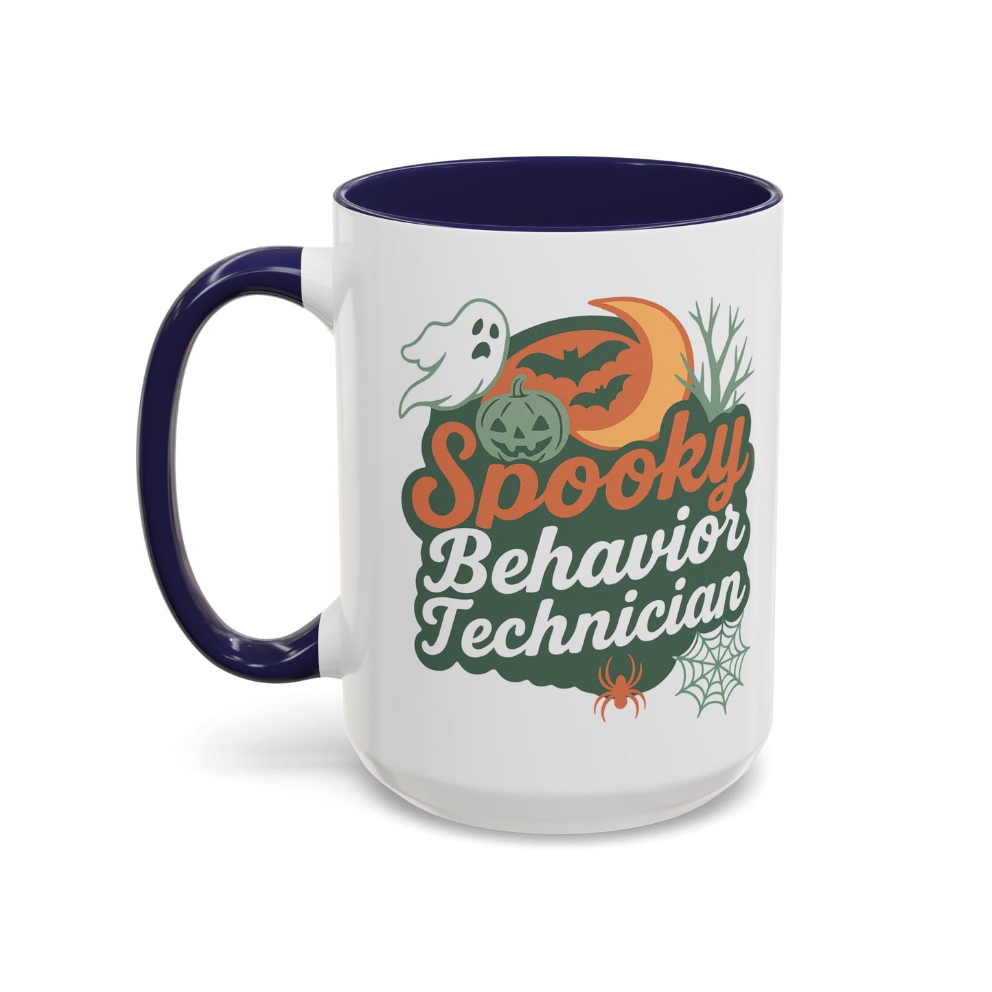 Personalized Spooky Behavior Technician Accent Mug – Custom Name Coffee Cup, 11oz & 15oz, 4 Colors Affordable ABA Materials