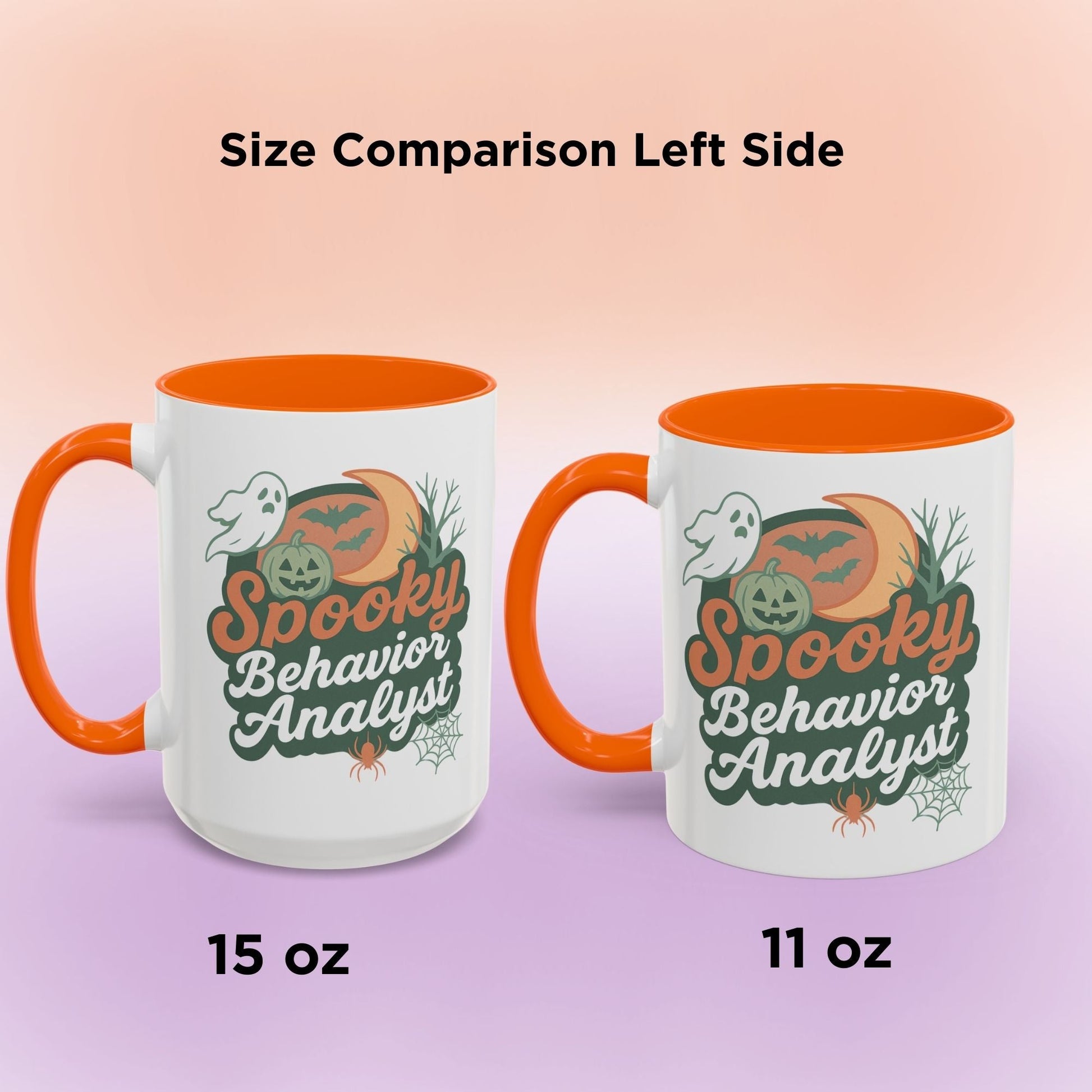 Personalized Spooky Behavior Analyst Accent Mug – Custom Name Coffee Cup, 11oz & 15oz, 4 Colors Affordable ABA Materials