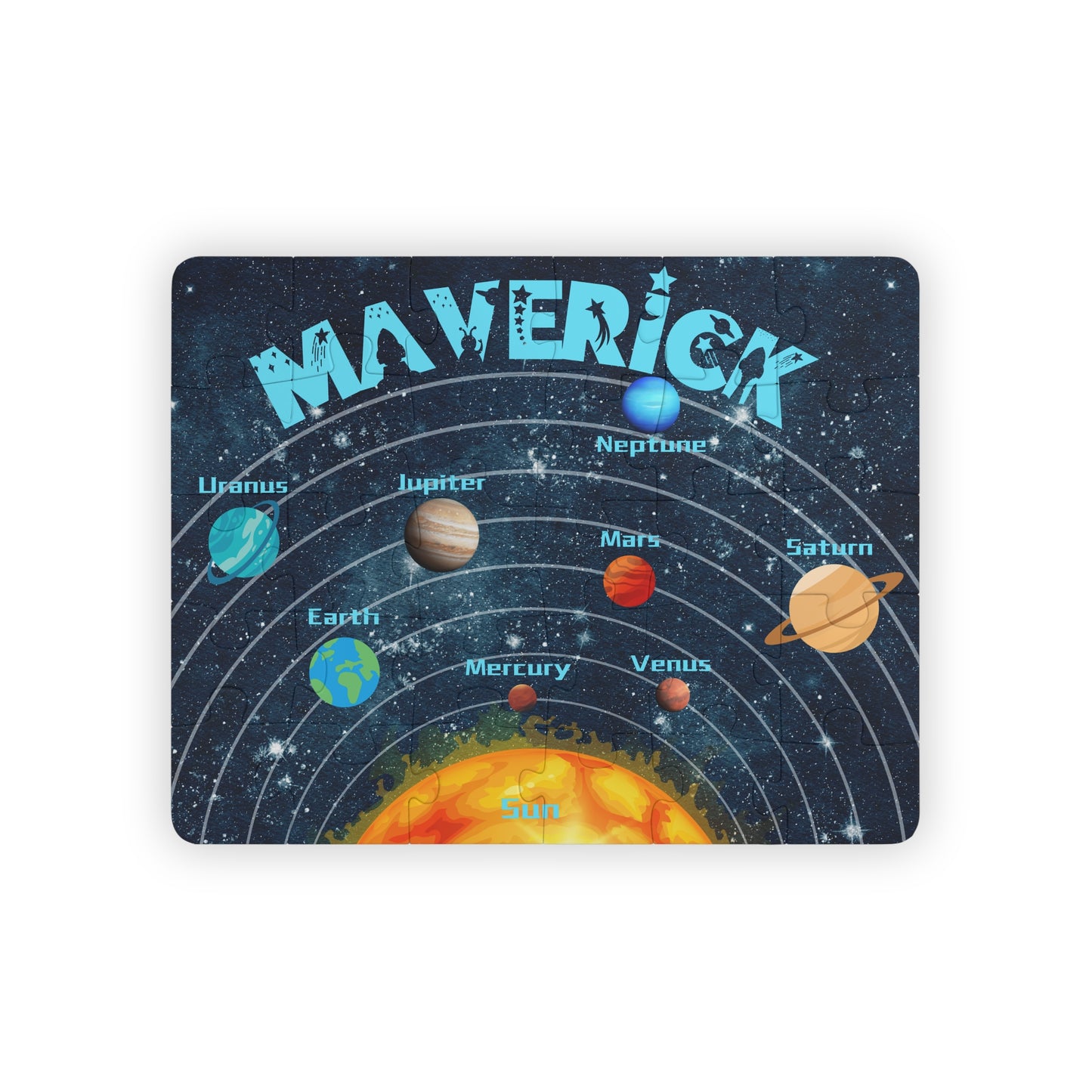 Personalized Solar System Puzzle – 30 Pieces Educational Toy for Kids Printify