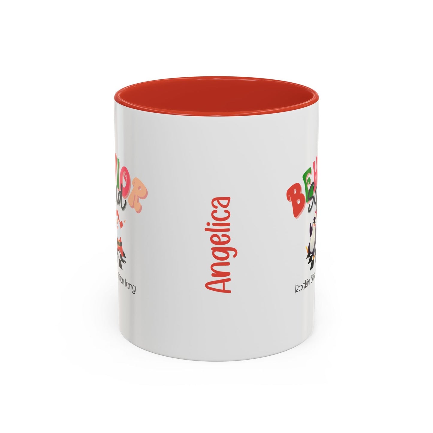 Personalized Behavior Squad Rockin’ Session All Season Long Accent Mug – Holiday ABA Coffee Cup for Therapists & Teams Affordable ABA Materials