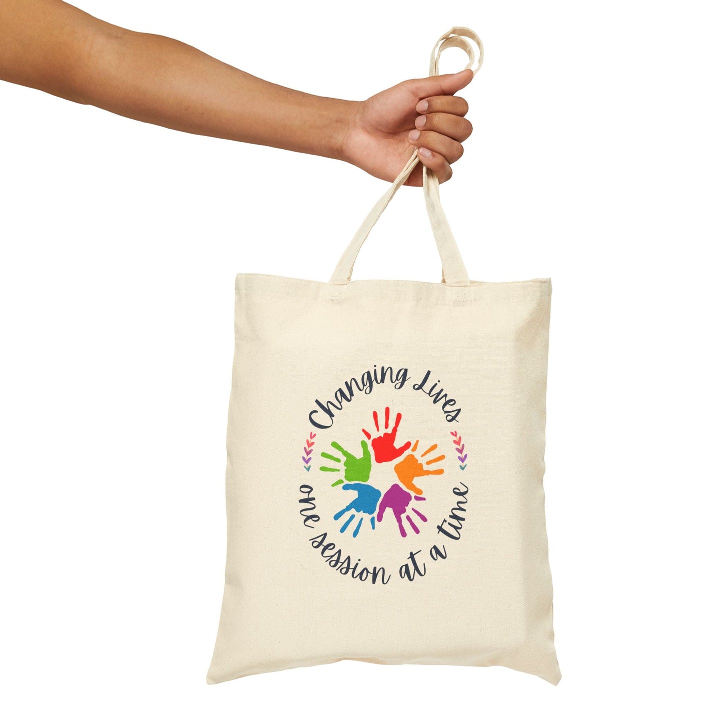 Changing Lives One Session at a Time Natural Canvas Tote Bag Printify