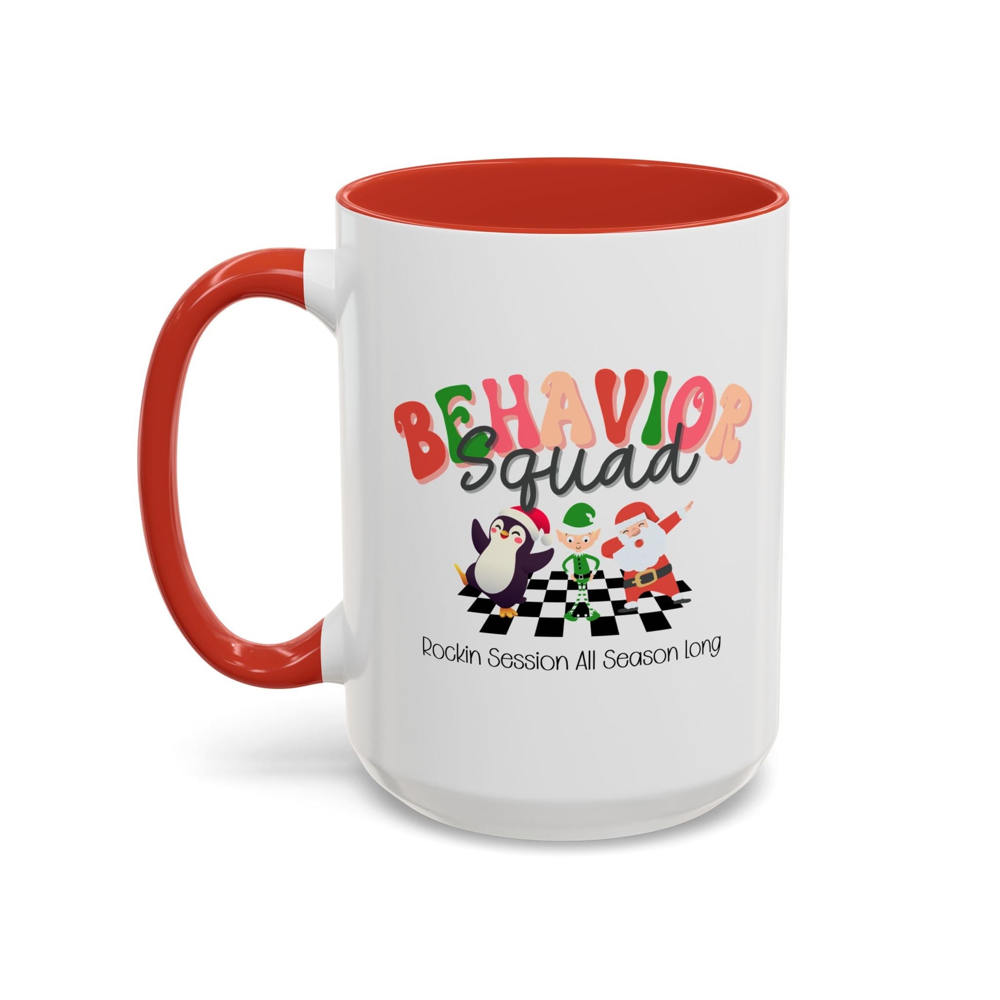 Personalized Behavior Squad Rockin’ Session All Season Long Accent Mug – Holiday ABA Coffee Cup for Therapists & Teams Affordable ABA Materials