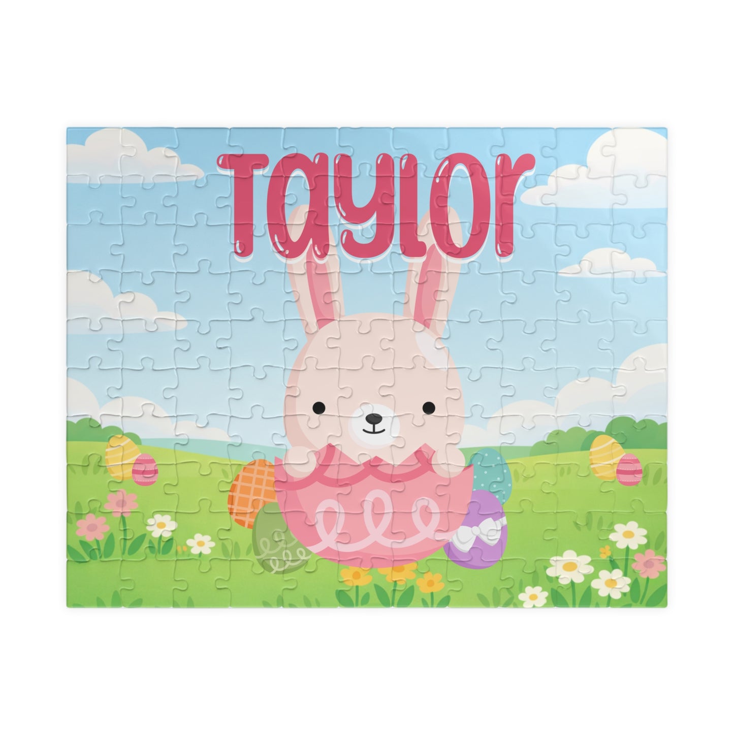 Personalized Easter Bunny Name Puzzle – Custom 110-Piece Spring Jigsaw