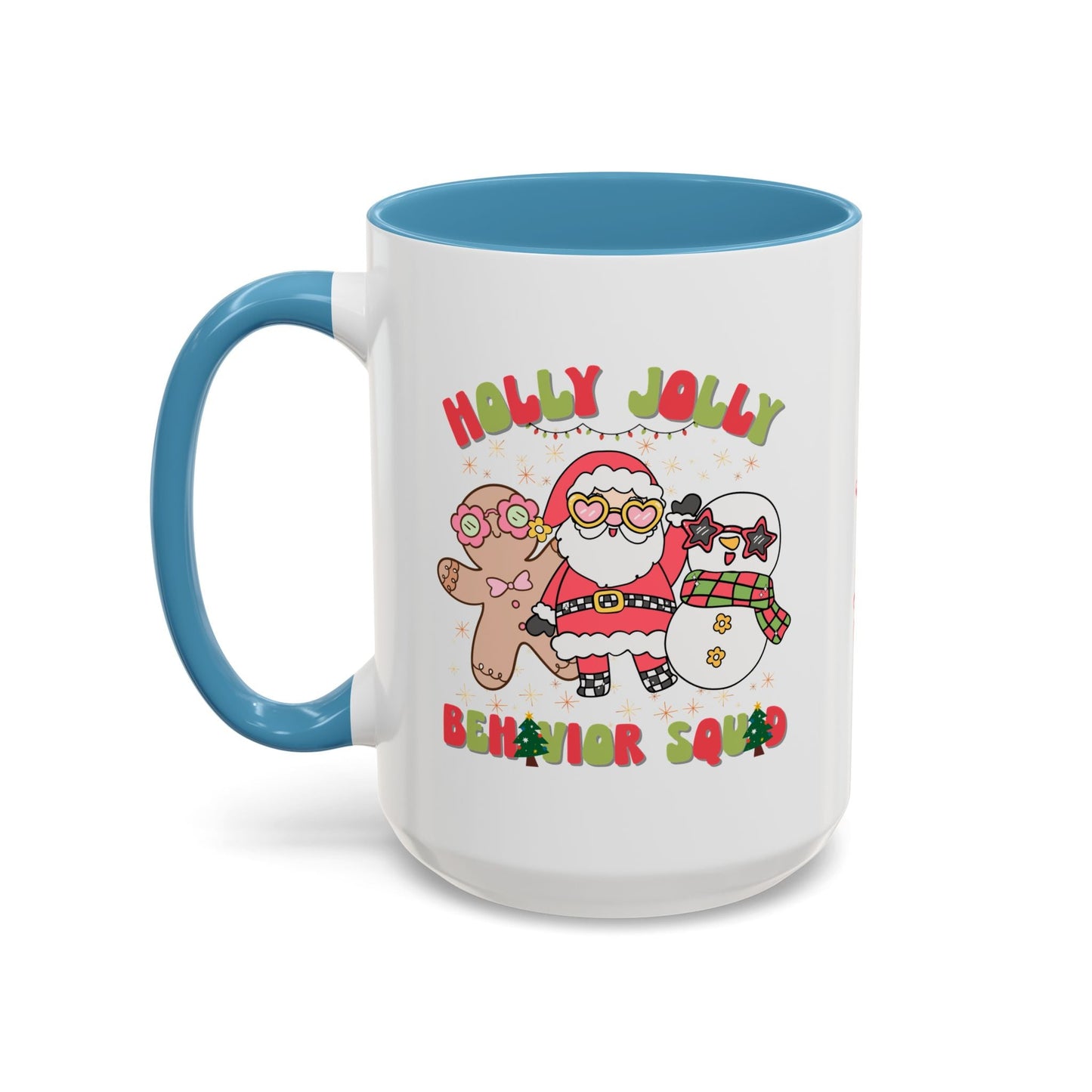 Personalized Holly Jolly Behavior Squad Accent Mug – Custom Holiday Gift for ABA Teams & Therapists Affordable ABA Materials