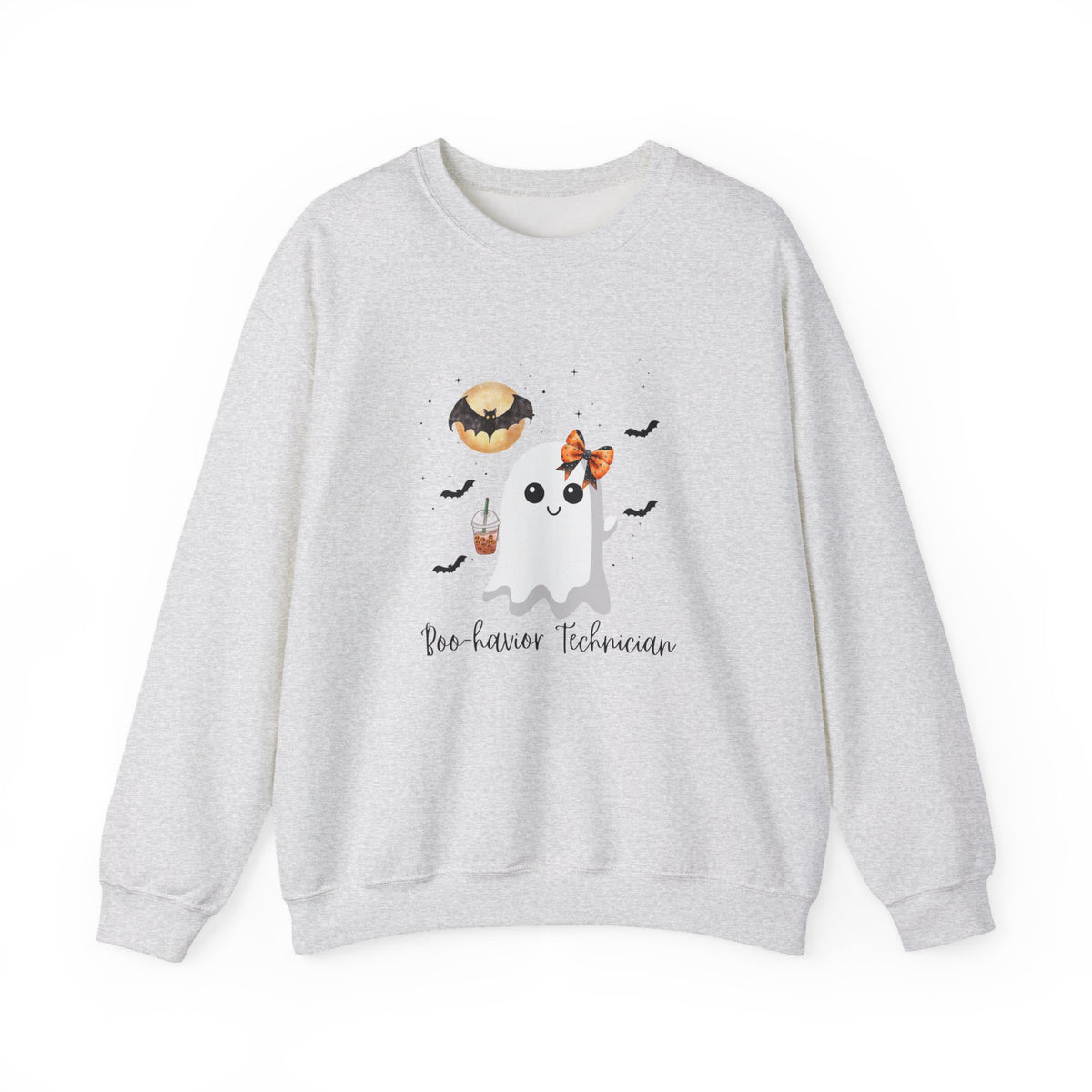 Halloween Behavior Technician Sweater-Cute Ghost Design "Boo-havior Technician" Sweatshirt