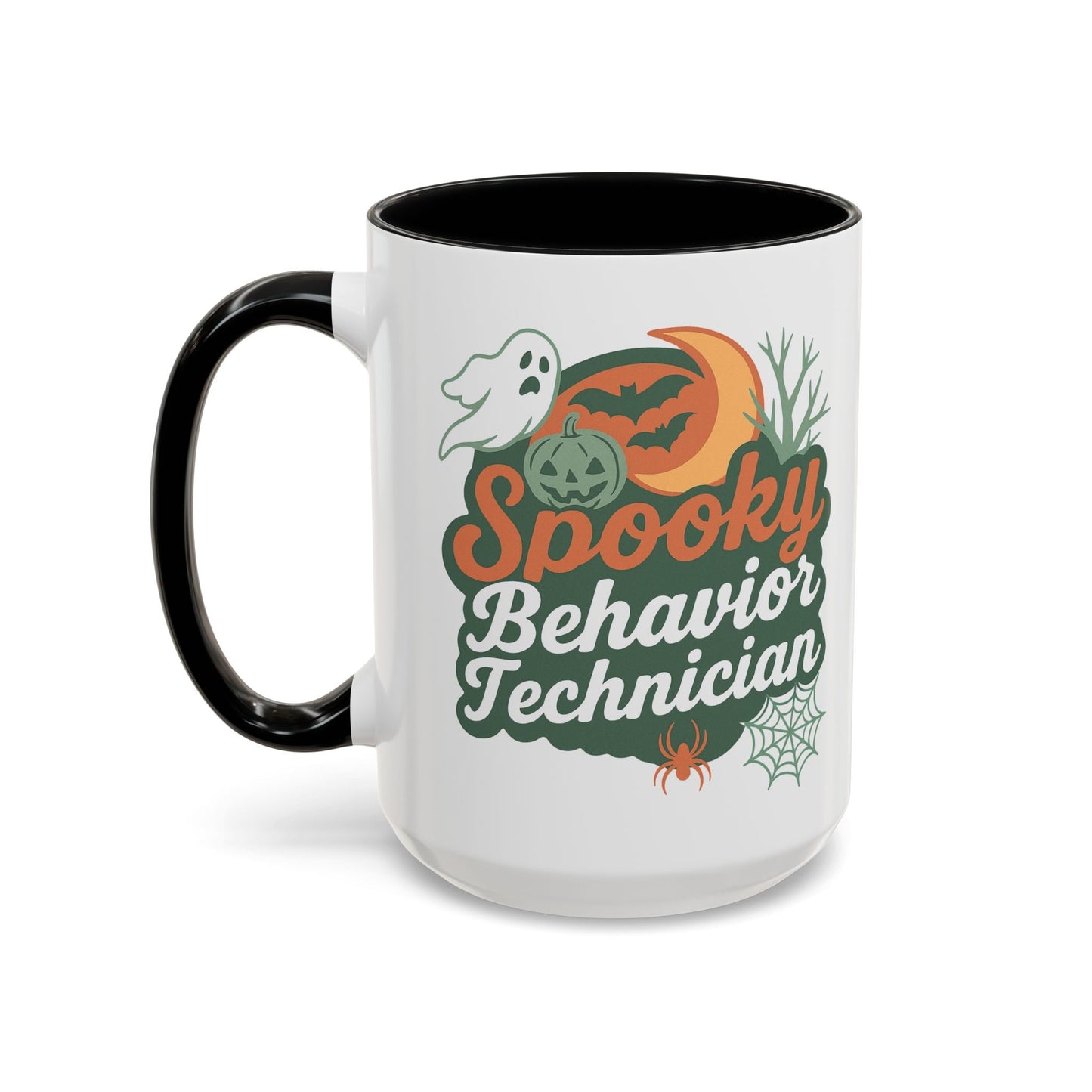Personalized Spooky Behavior Technician Accent Mug – Custom Name Coffee Cup, 11oz & 15oz, 4 Colors Affordable ABA Materials