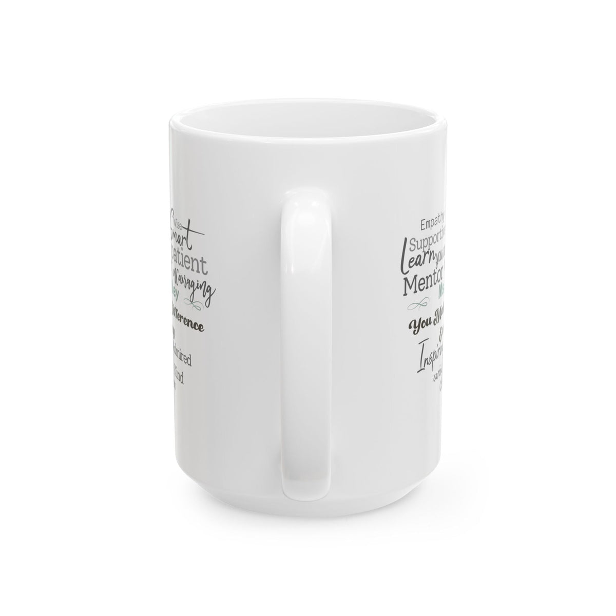 Custom Heart Word Cloud Mug – Personalized Name Gift for Mentors, Teachers & Caregivers Printify