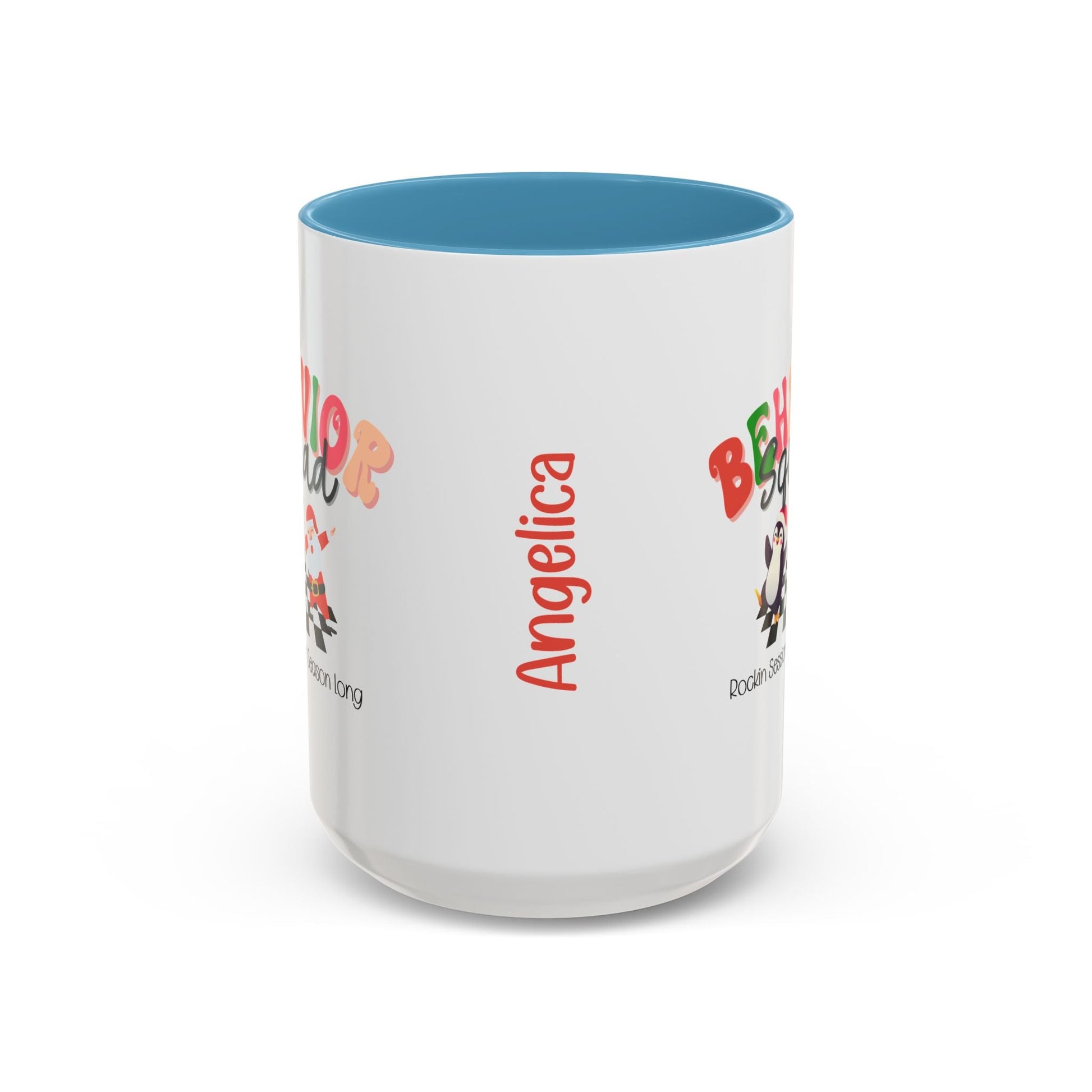Personalized Behavior Squad Rockin’ Session All Season Long Accent Mug – Holiday ABA Coffee Cup for Therapists & Teams Affordable ABA Materials