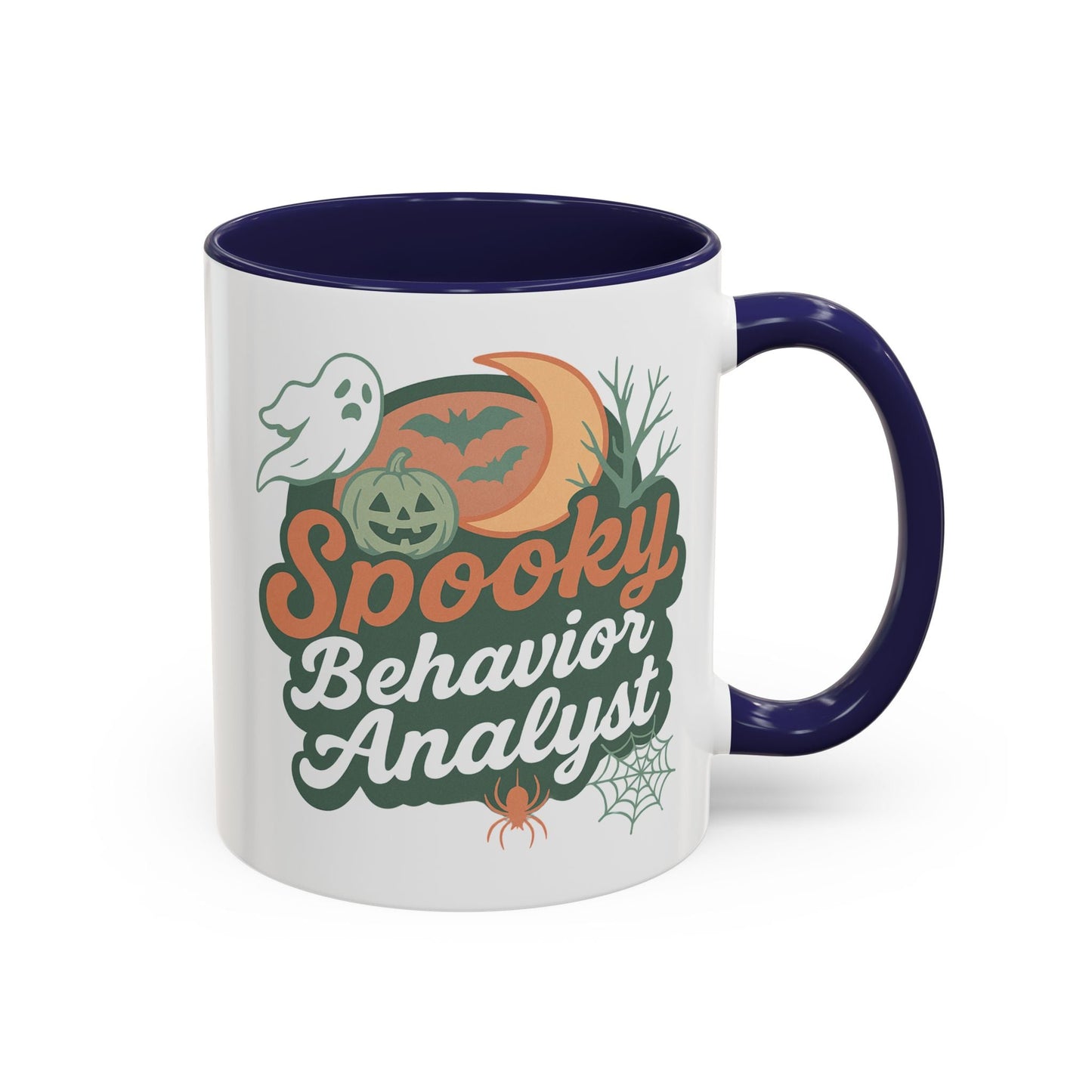 Personalized Spooky Behavior Analyst Accent Mug – Custom Name Coffee Cup, 11oz & 15oz, 4 Colors Affordable ABA Materials