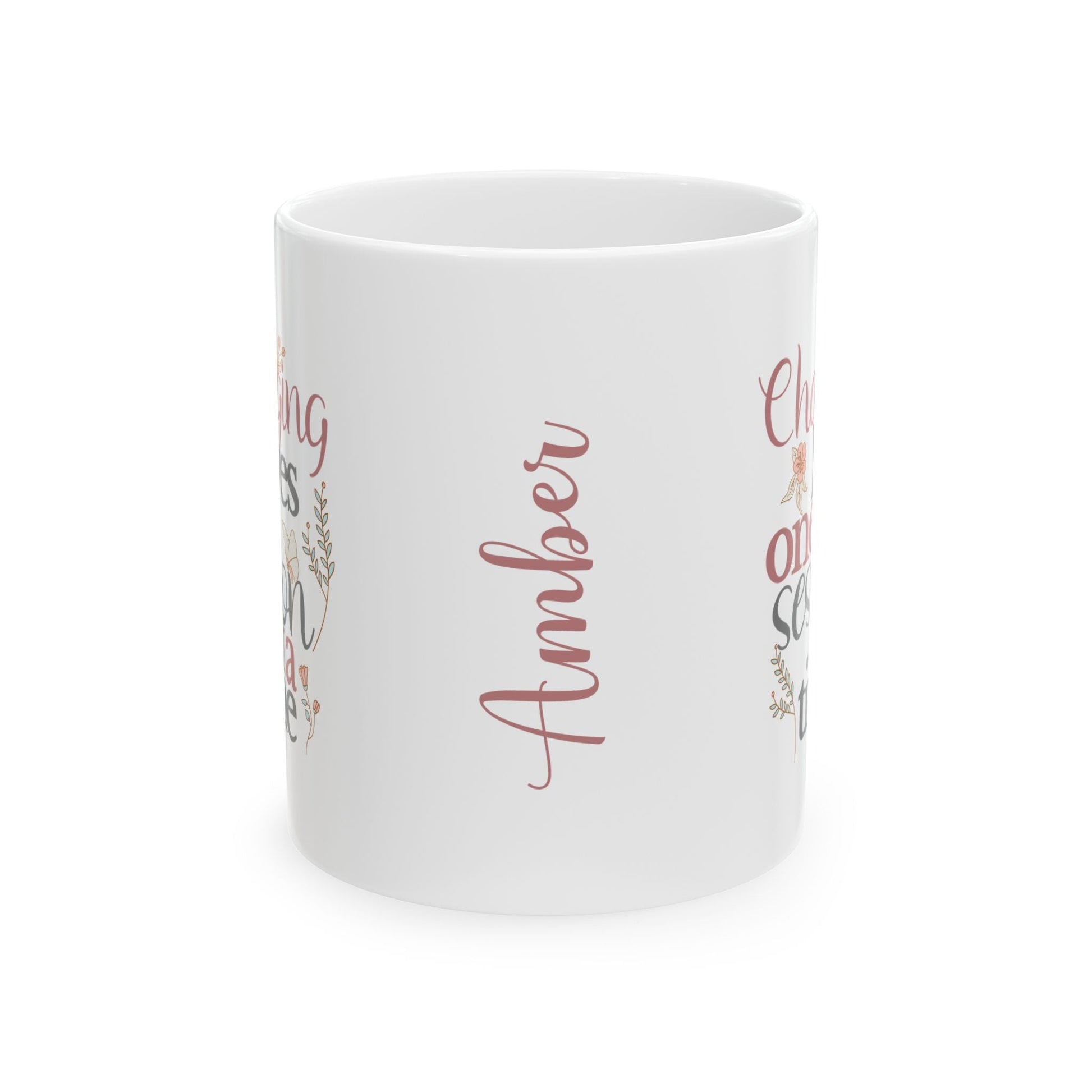 Changing Lives One Session at a Time – Personalized White Ceramic Mug, Custom Name Gift for Therapists & Educators Affordable ABA Materials