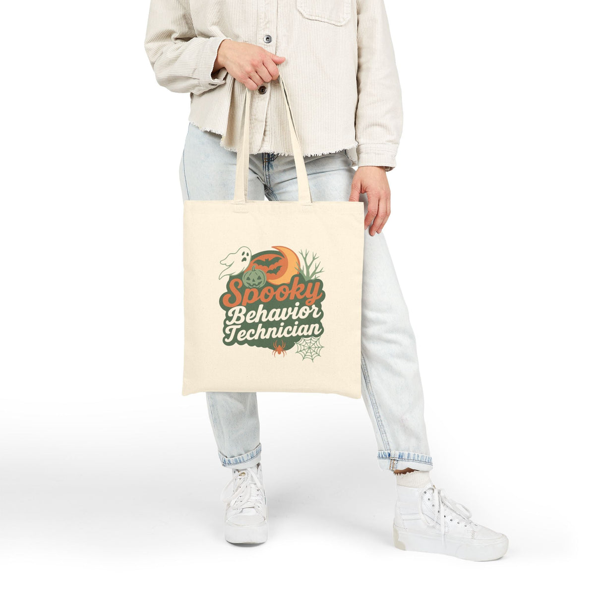 Spooky Behavior Technician Halloween Tote Bag β Canvas Shoulder Bag for Behavior Techs & ABA Professionals Affordable ABA Materials
