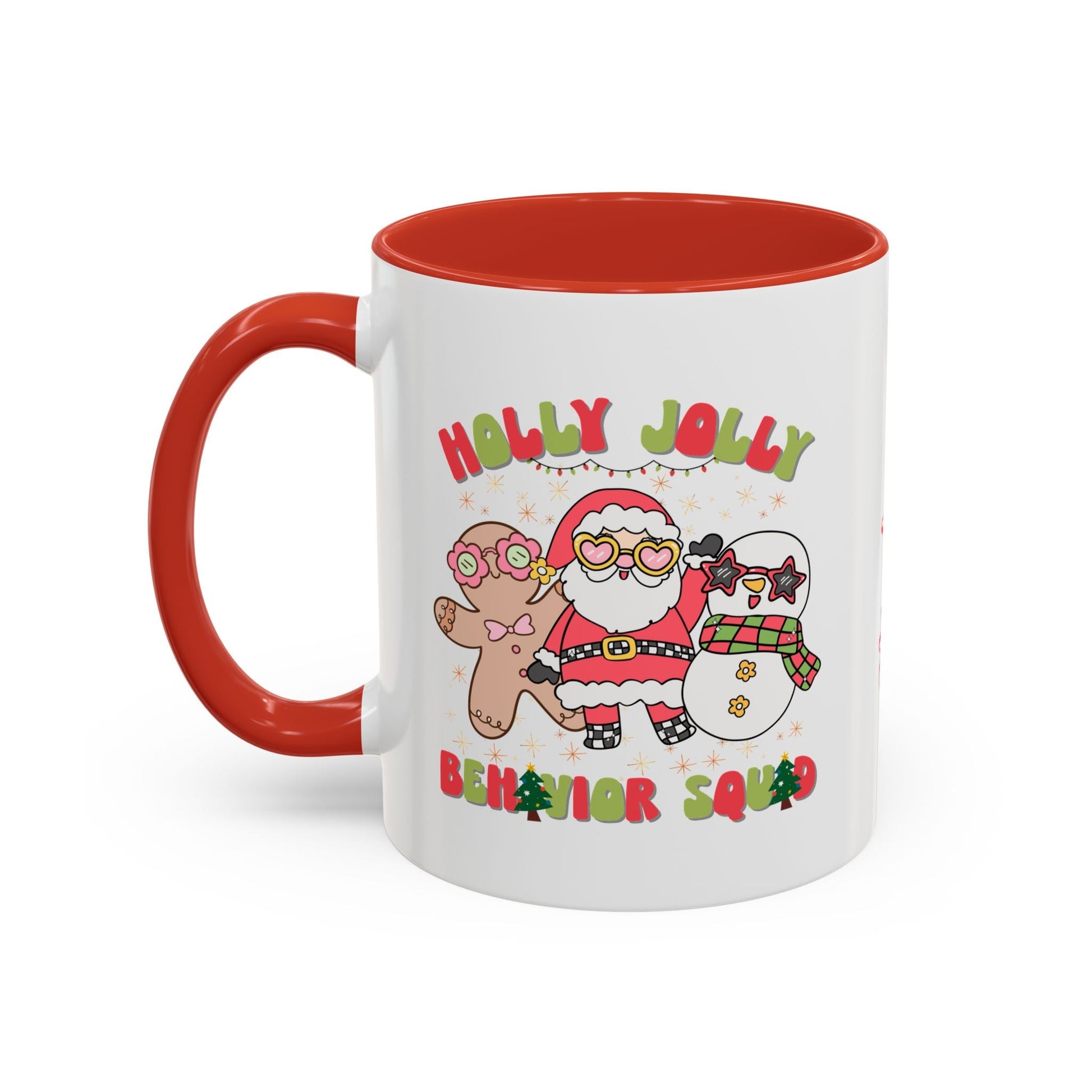 Personalized Holly Jolly Behavior Squad Accent Mug – Custom Holiday Gift for ABA Teams & Therapists Printify