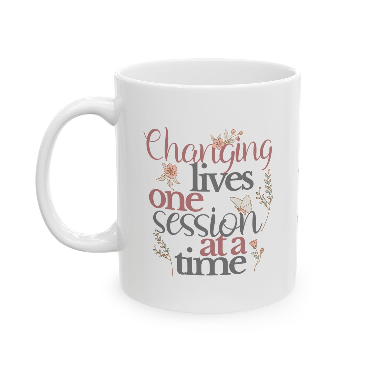 Changing Lives One Session at a Time – Personalized White Ceramic Mug, Custom Name Gift for Therapists & Educators Affordable ABA Materials