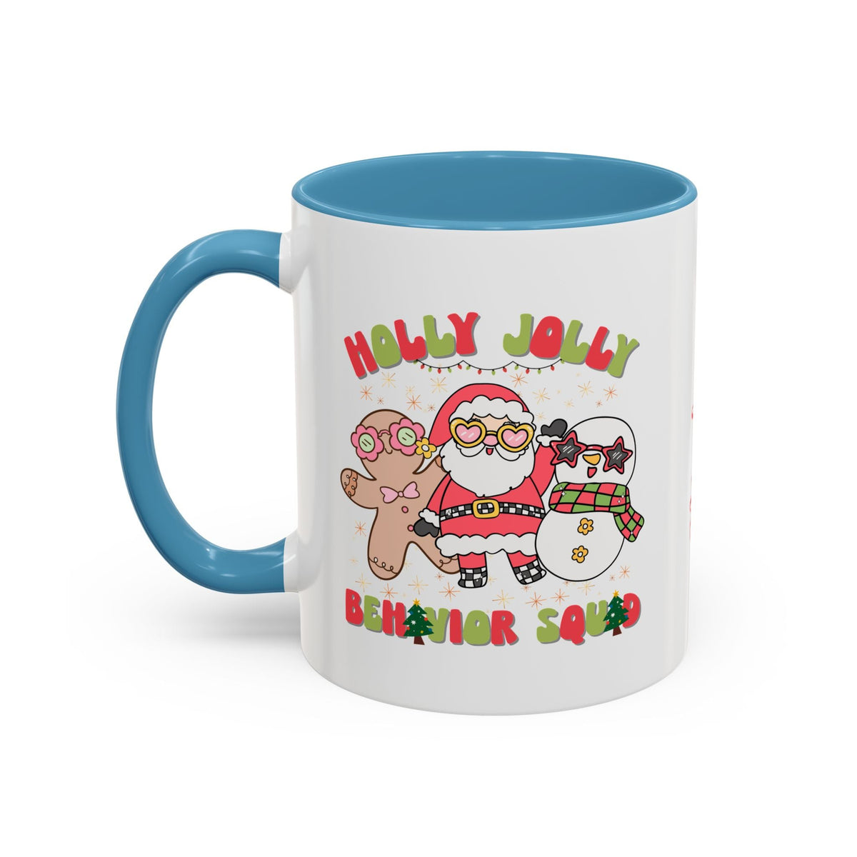 Personalized Holly Jolly Behavior Squad Accent Mug – Custom Holiday Gift for ABA Teams & Therapists Printify