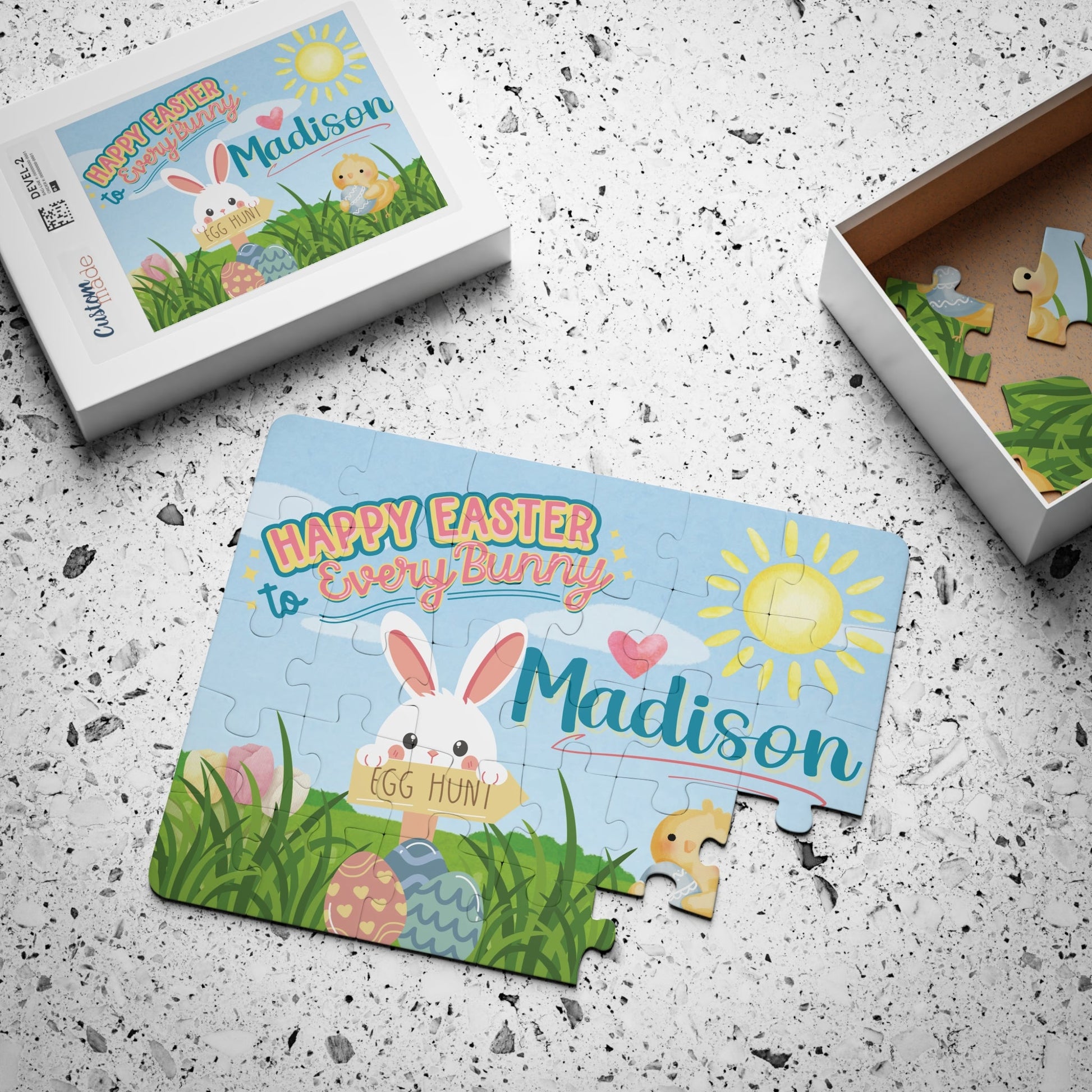 Personalized Easter Bunny Puzzle – Custom Name Kids' Easter Gift Printify