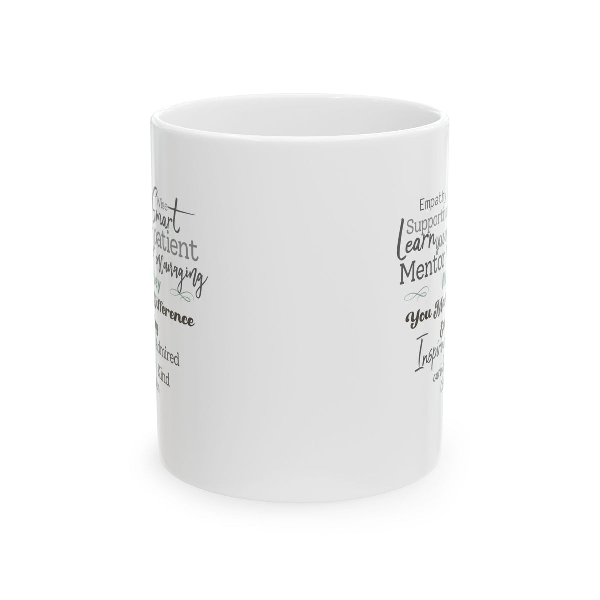 Custom Heart Word Cloud Mug – Personalized Name Gift for Mentors, Teachers & Caregivers Printify