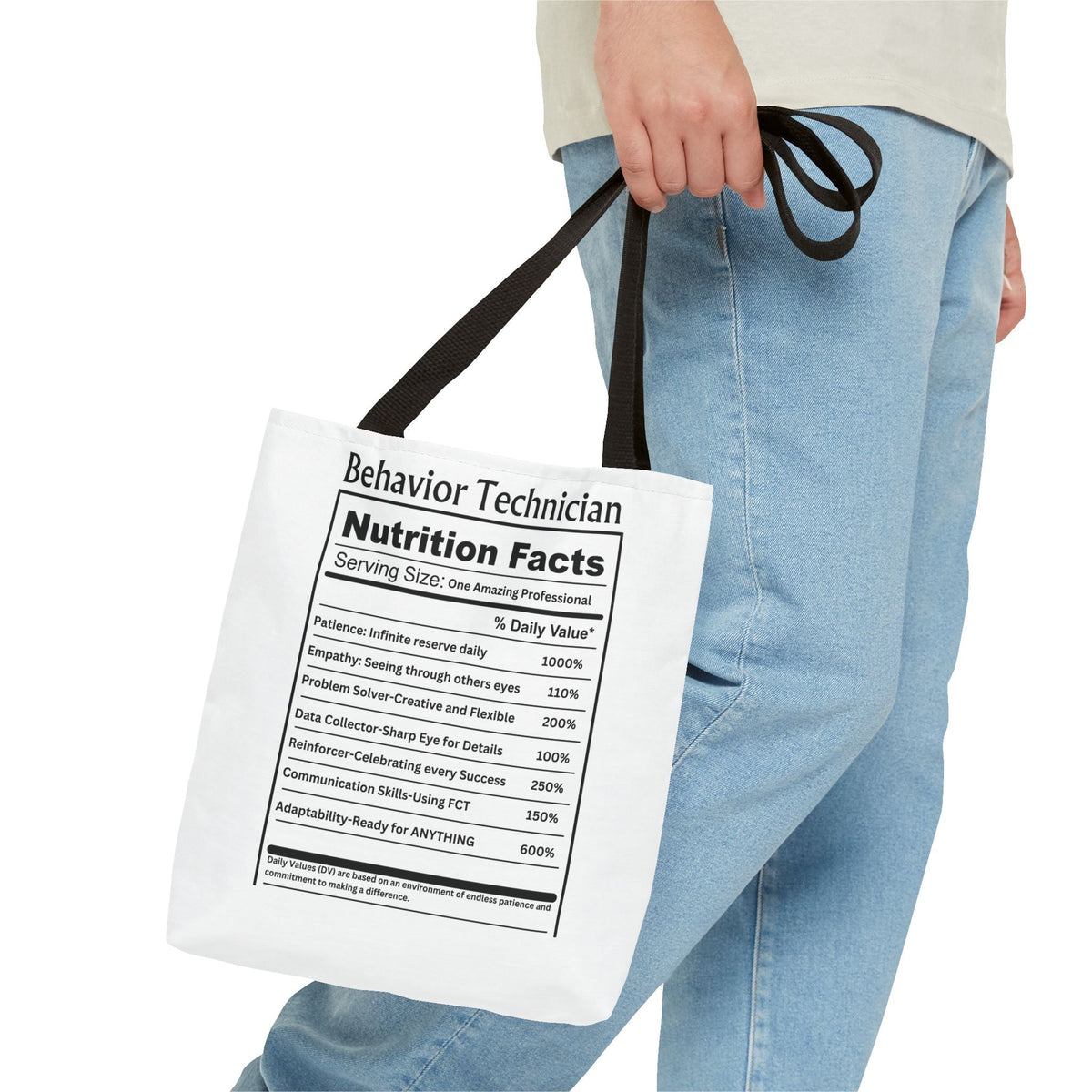 Behavior Technician Nutrition Facts Tote Bag Printify