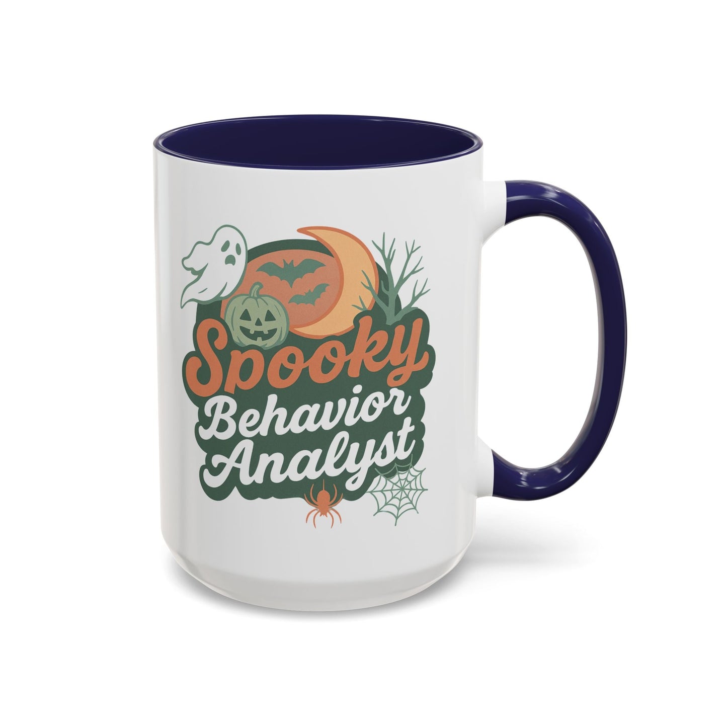 Personalized Spooky Behavior Analyst Accent Mug – Custom Name Coffee Cup, 11oz & 15oz, 4 Colors Affordable ABA Materials