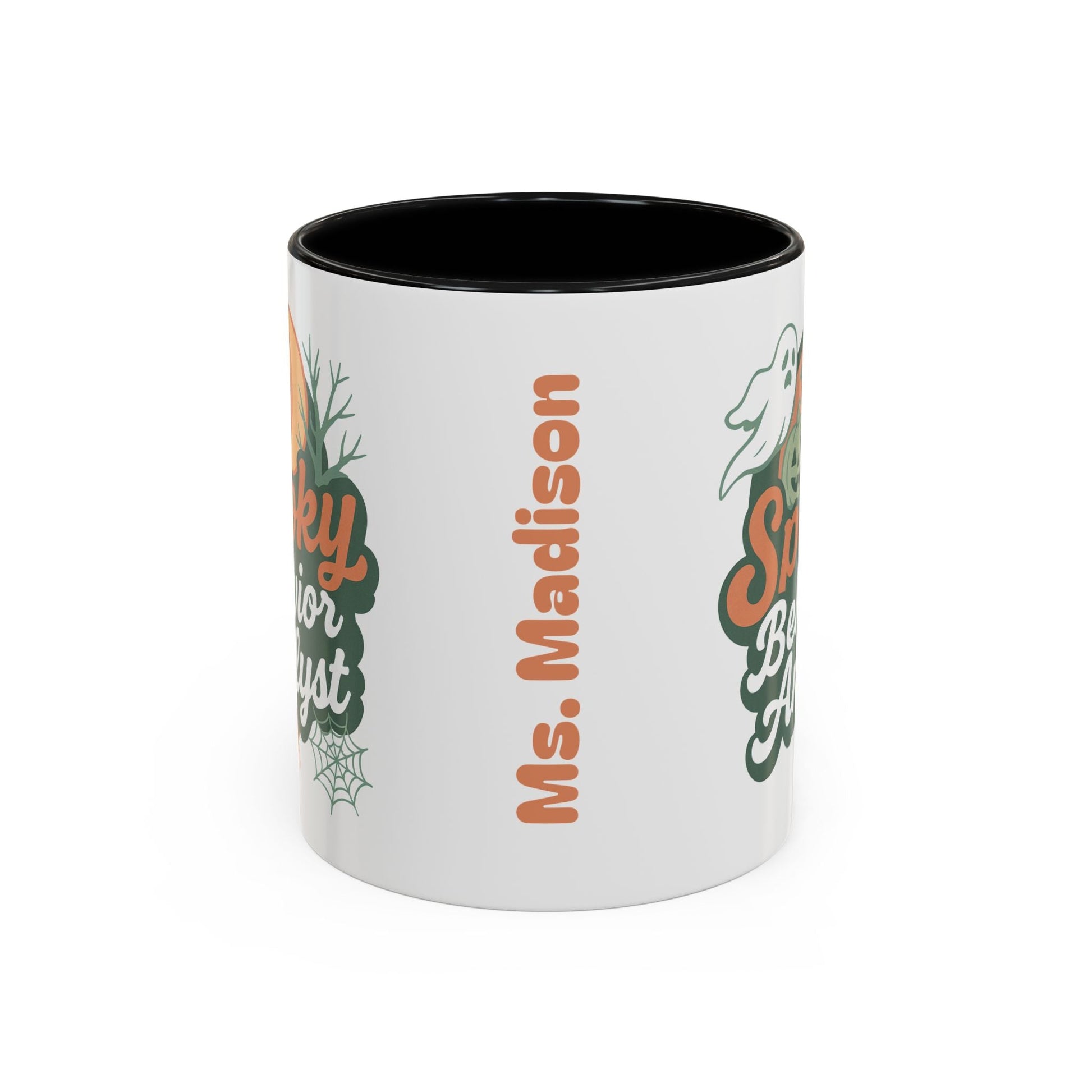 Personalized Spooky Behavior Analyst Accent Mug – Custom Name Coffee Cup, 11oz & 15oz, 4 Colors Affordable ABA Materials