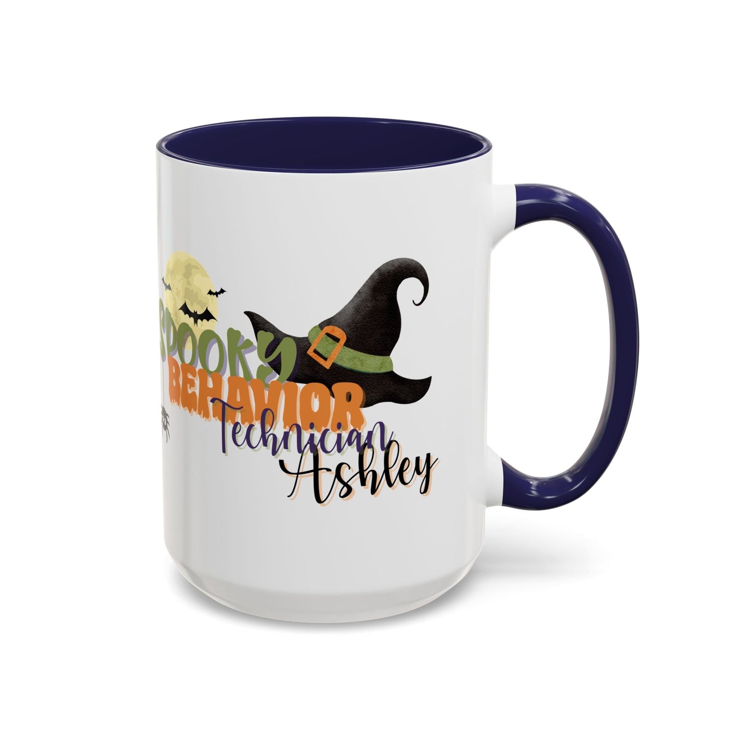 Personalized Spooky Behavior Technician Halloween Mug – Witch Hat & Moon Design – Custom ABA Accent Mug for Fall Printify