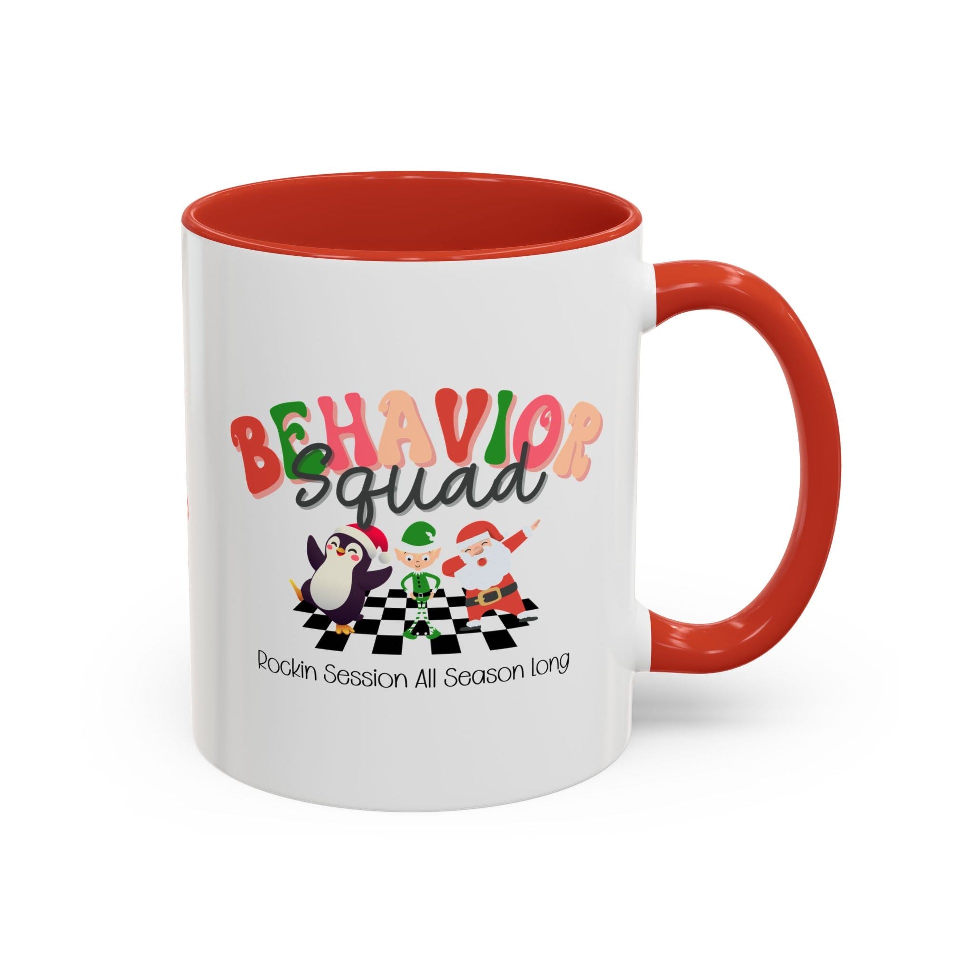 Personalized Behavior Squad Rockin’ Session All Season Long Accent Mug – Holiday ABA Coffee Cup for Therapists & Teams Printify