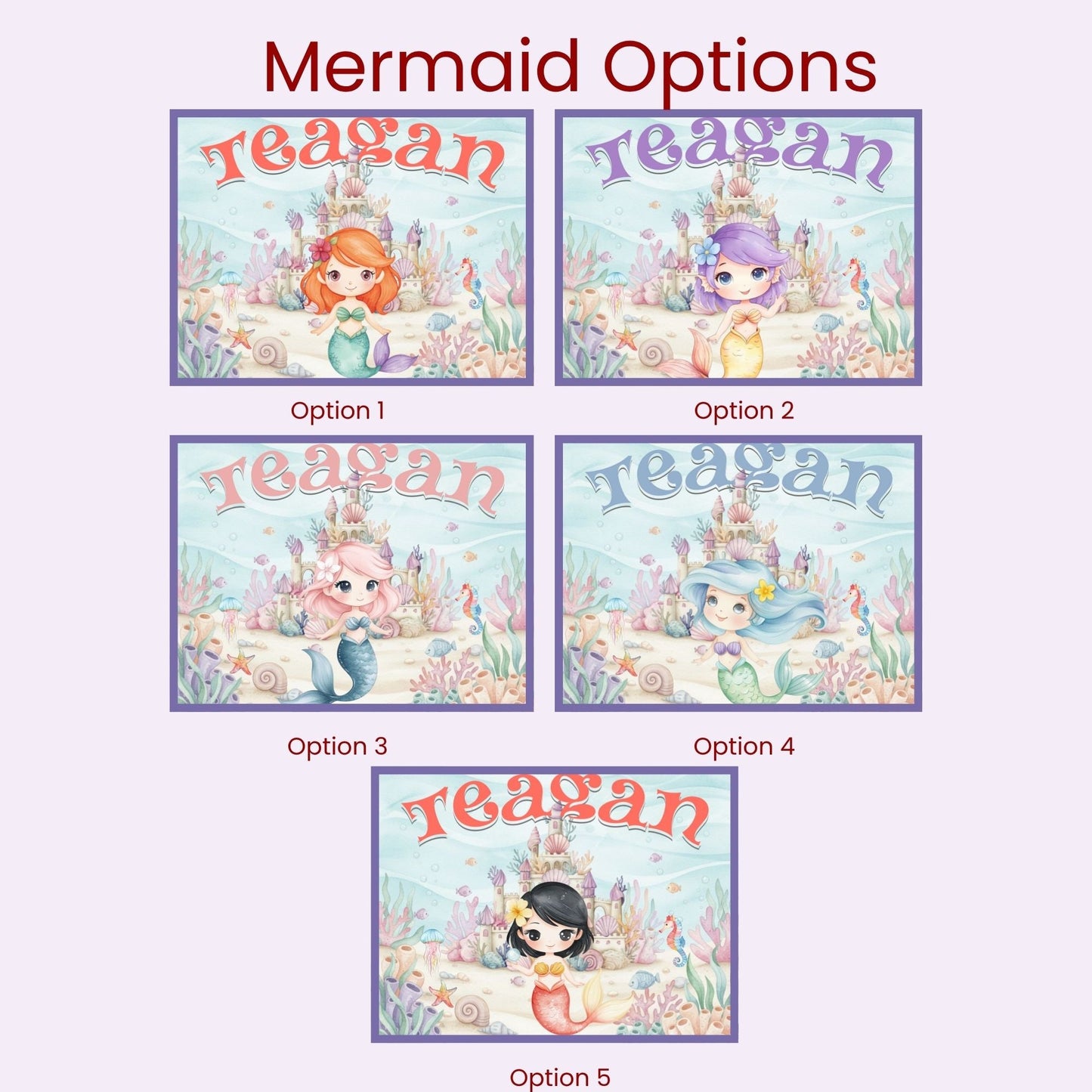 Under the Sea Personalized 30 Piece Puzzle – Custom Name Mermaid Castle Jigsaw for Kids Printify