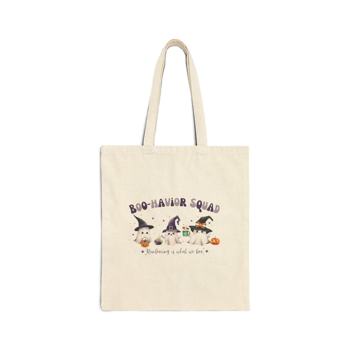 Personalized Boo-Havior Squad Halloween Tote Bag for ABA Professionals – Cute Ghosts Cotton Canvas Bag Printify