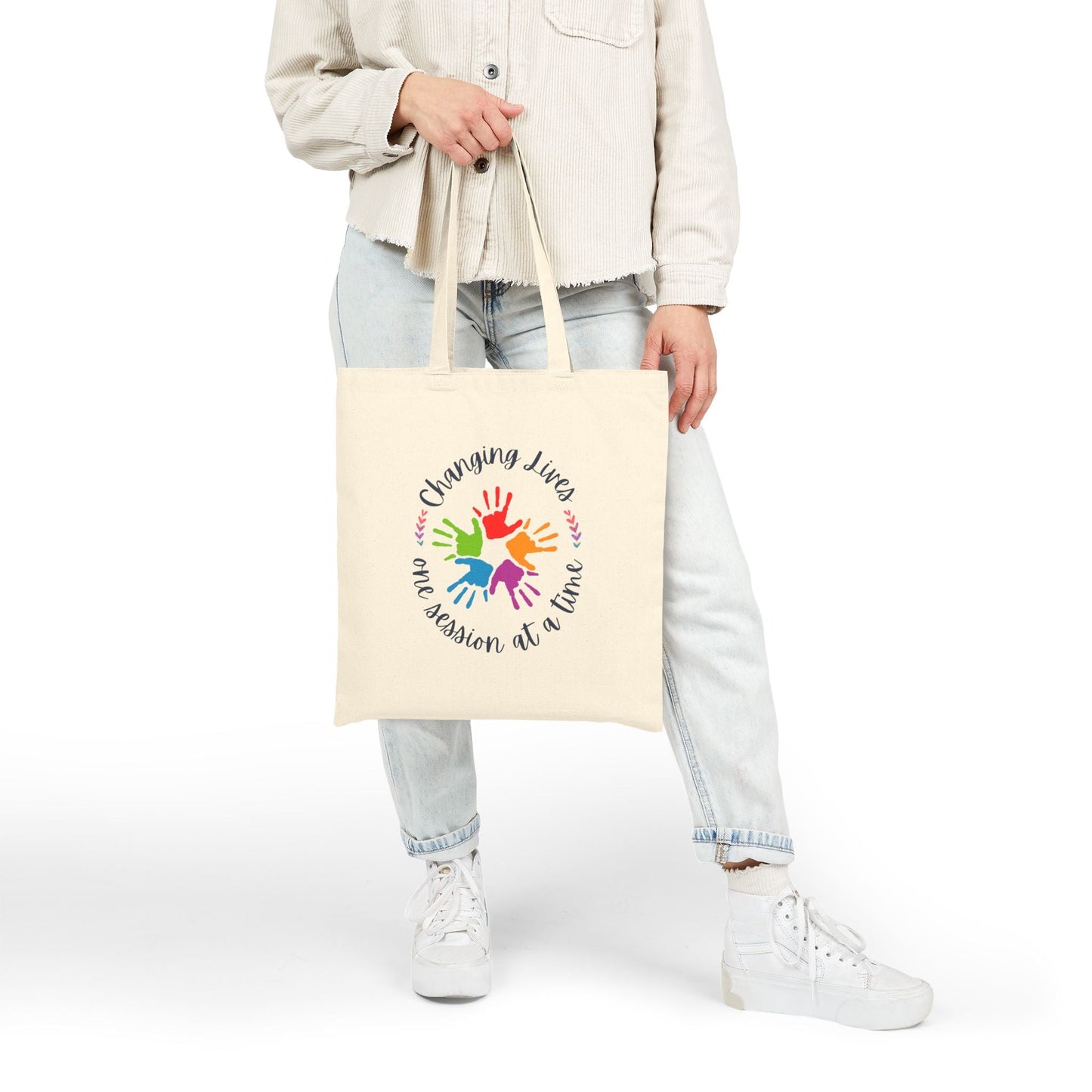 Changing Lives One Session at a Time Natural Canvas Tote Bag Printify