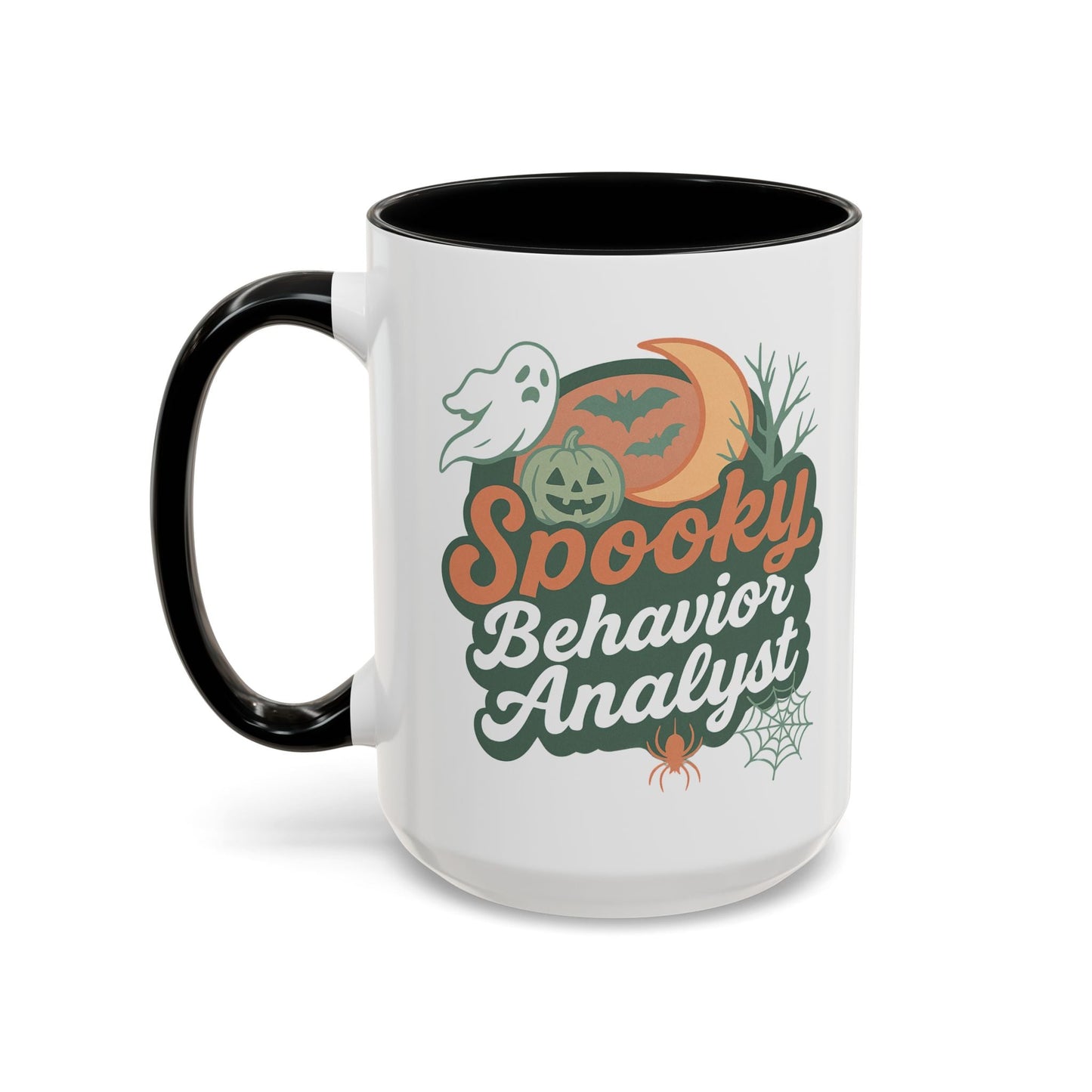 Personalized Spooky Behavior Analyst Accent Mug – Custom Name Coffee Cup, 11oz & 15oz, 4 Colors Affordable ABA Materials
