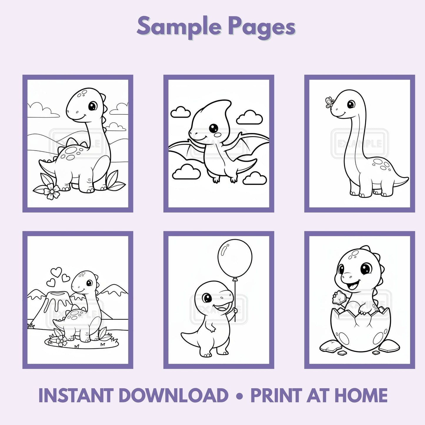 Dino Friends Printable Coloring Book – 20 Kawaii Dinosaur Pages (PDF Download) Affordable ABA Materials