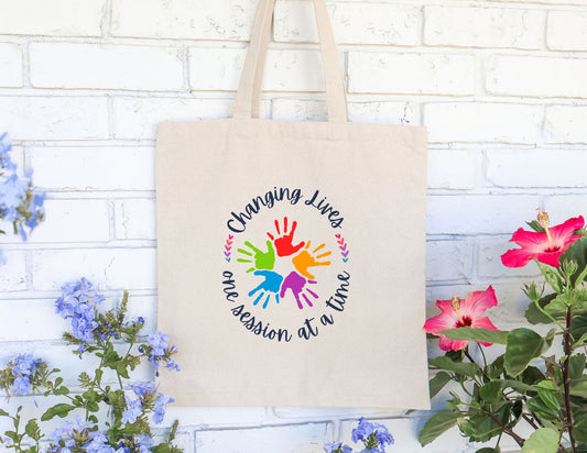Changing Lives One Session at a Time Natural Canvas Tote Bag Printify