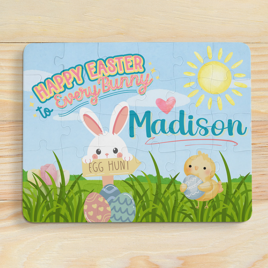 Personalized Easter Bunny Puzzle – Custom Name Kids' Easter Gift Printify