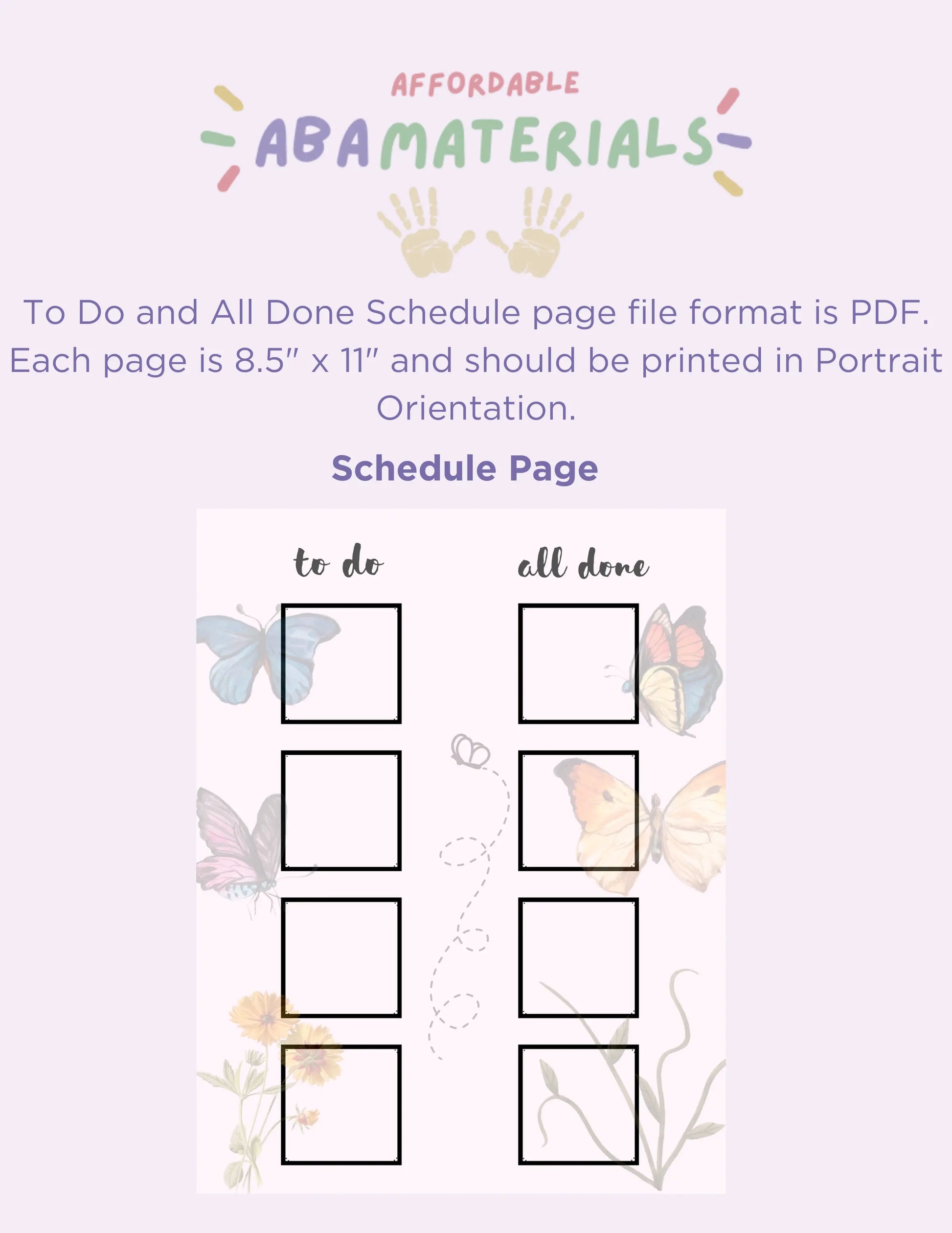 Cute Butterfly Themed MEGA Bundle: Printable First - Then Board, Schedule, & 5-piece Token Board Flutter into learning with our Matching Set My Store