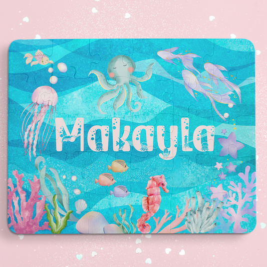 Personalized Kids' Ocean Puzzle - 30-Piece Educational Fun for Children Affordable ABA Materials