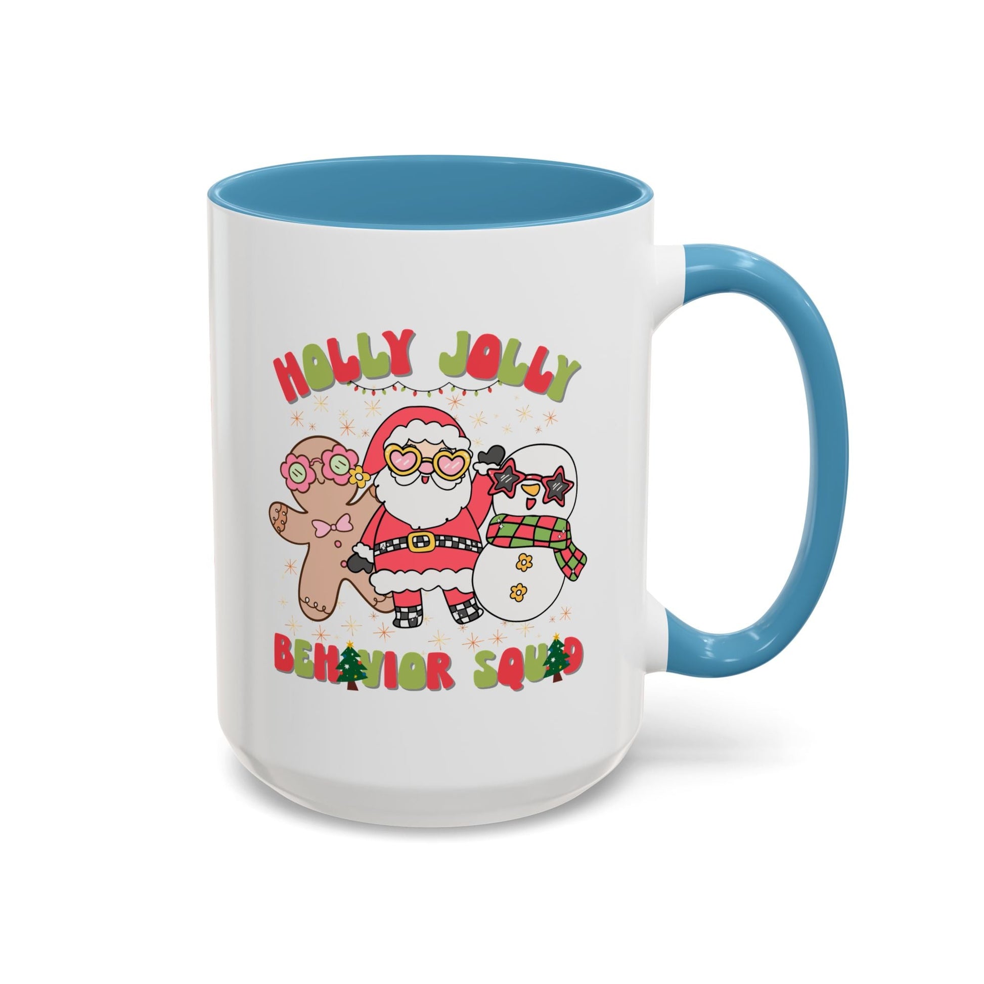 Personalized Holly Jolly Behavior Squad Accent Mug – Custom Holiday Gift for ABA Teams & Therapists Affordable ABA Materials