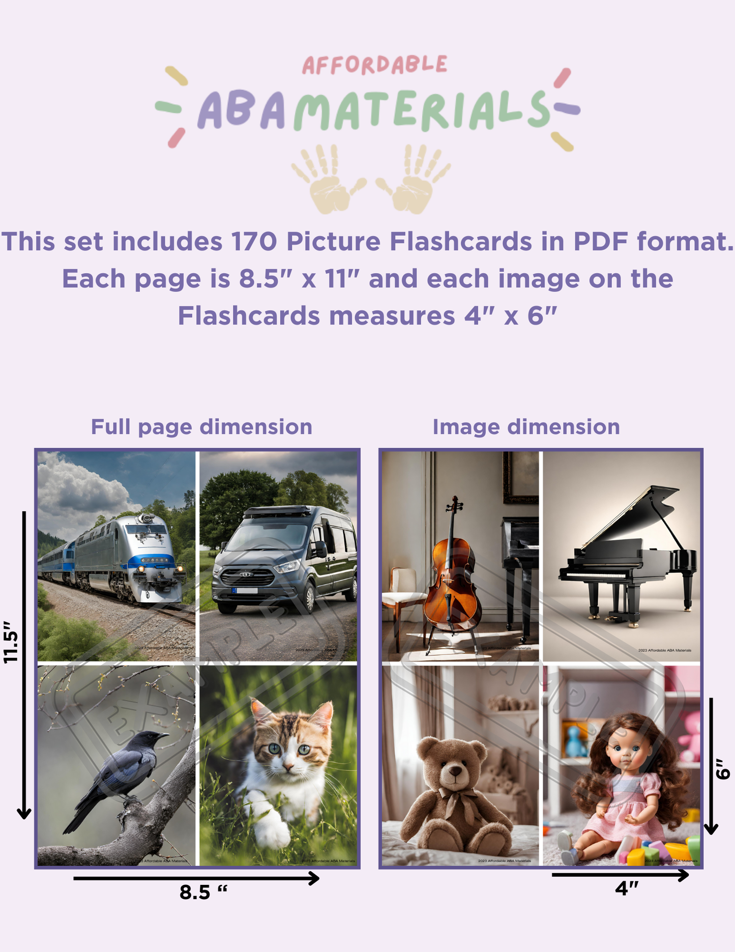 Real Photo Flashcard Mega Bundle – 8 Sets, 170 Picture-Only Cards-Printable PDF Affordable ABA Materials