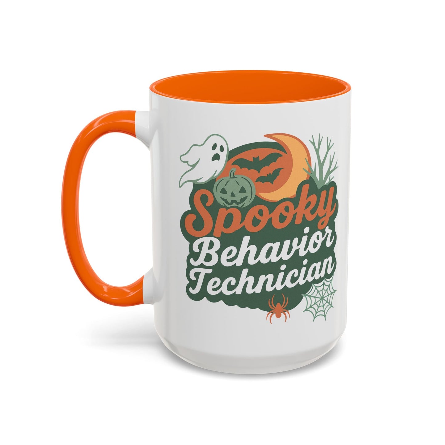 Personalized Spooky Behavior Technician Accent Mug – Custom Name Coffee Cup, 11oz & 15oz, 4 Colors Affordable ABA Materials