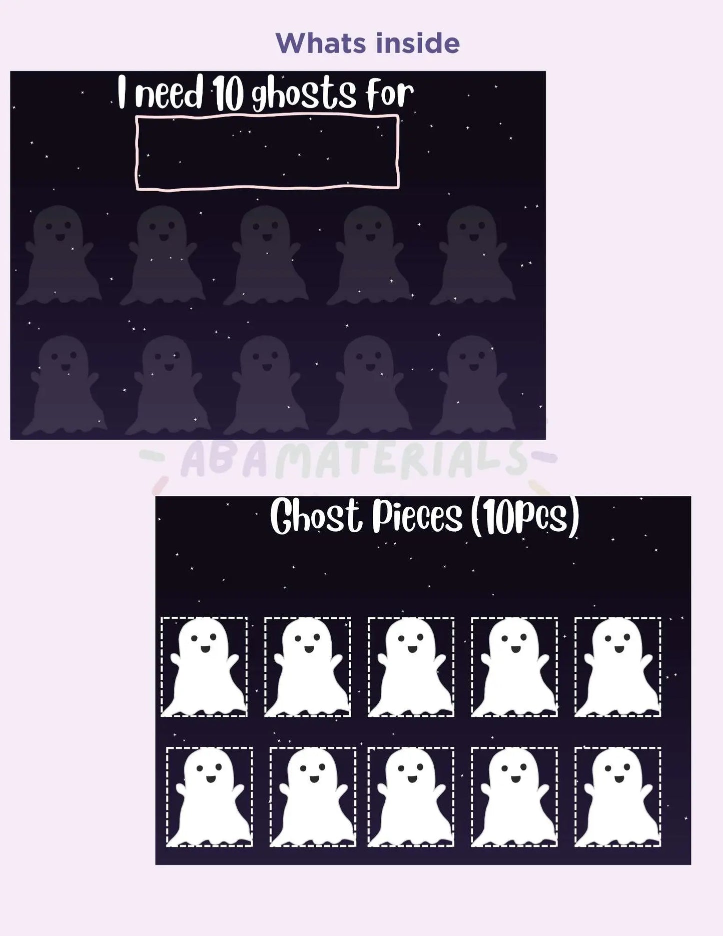 Halloween Ghost Themed Token Board-Printable 10 Piece Token Economy Reward System Affordable ABA Materials