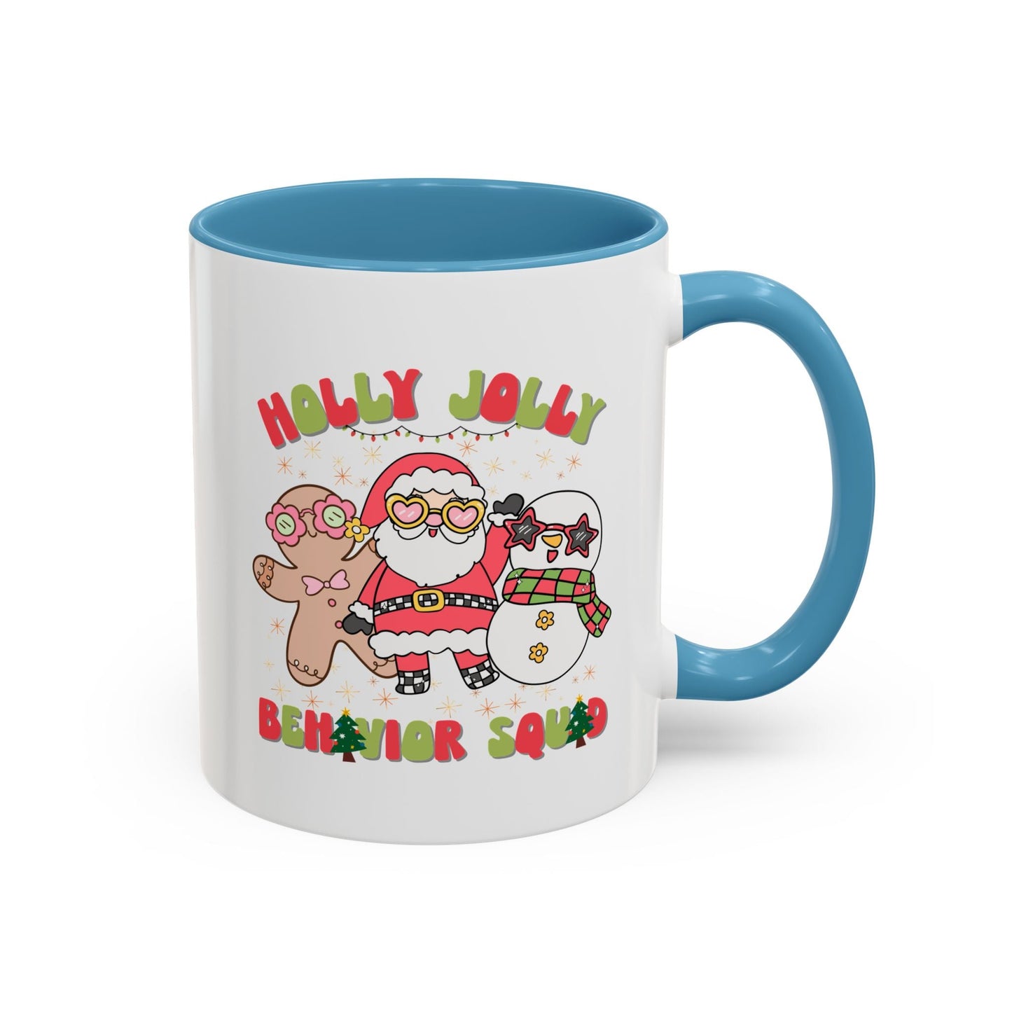 Personalized Holly Jolly Behavior Squad Accent Mug – Custom Holiday Gift for ABA Teams & Therapists Printify