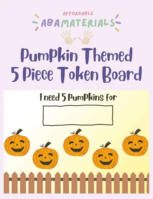 Spooky Halloween Pumpkin Token Board-Printable 5 Piece Token Economy Reward System Affordable ABA Materials