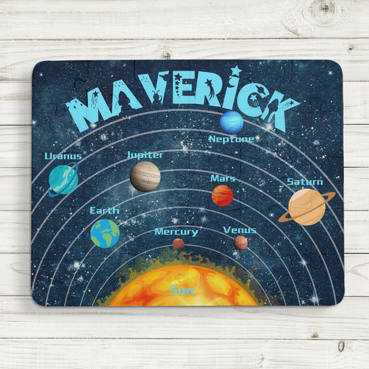 Personalized Solar System Puzzle – 30 Pieces Educational Toy for Kids Printify