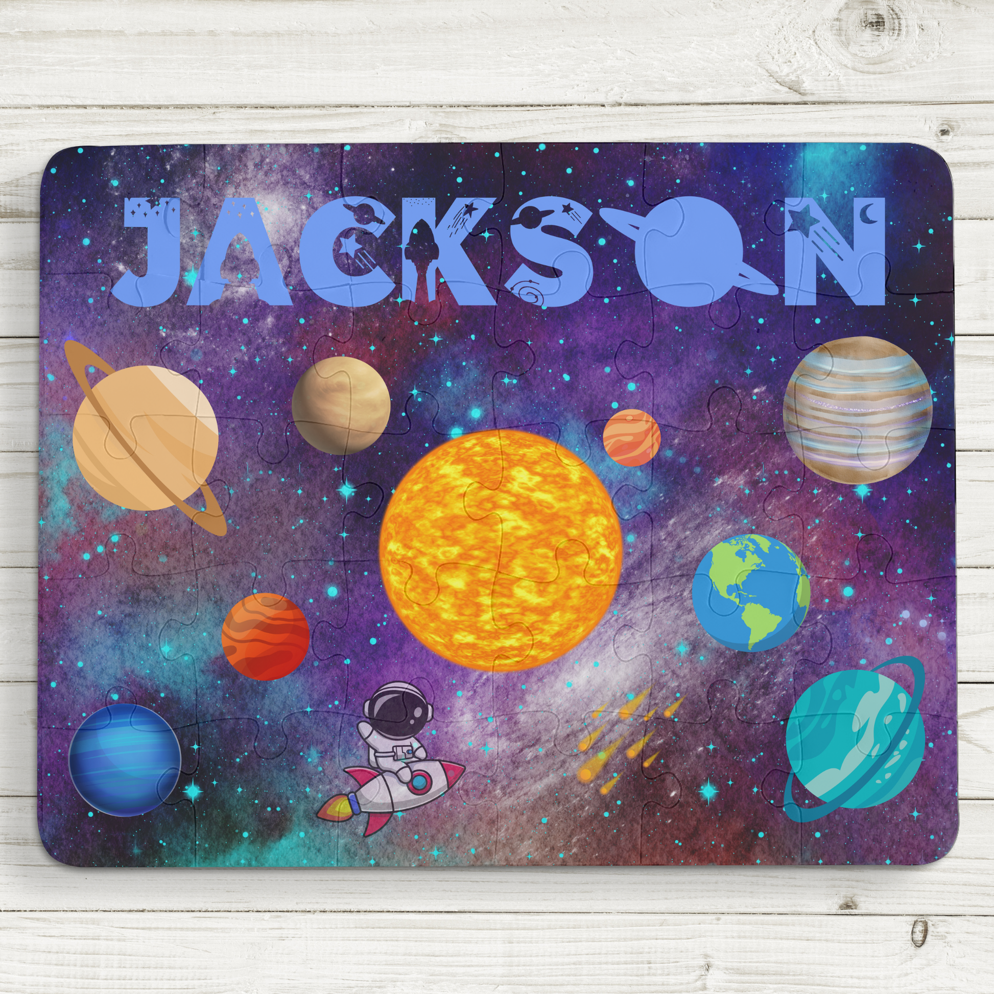 Personalized Kids' Space Puzzle Educational Gift for Child Affordable ABA Materials