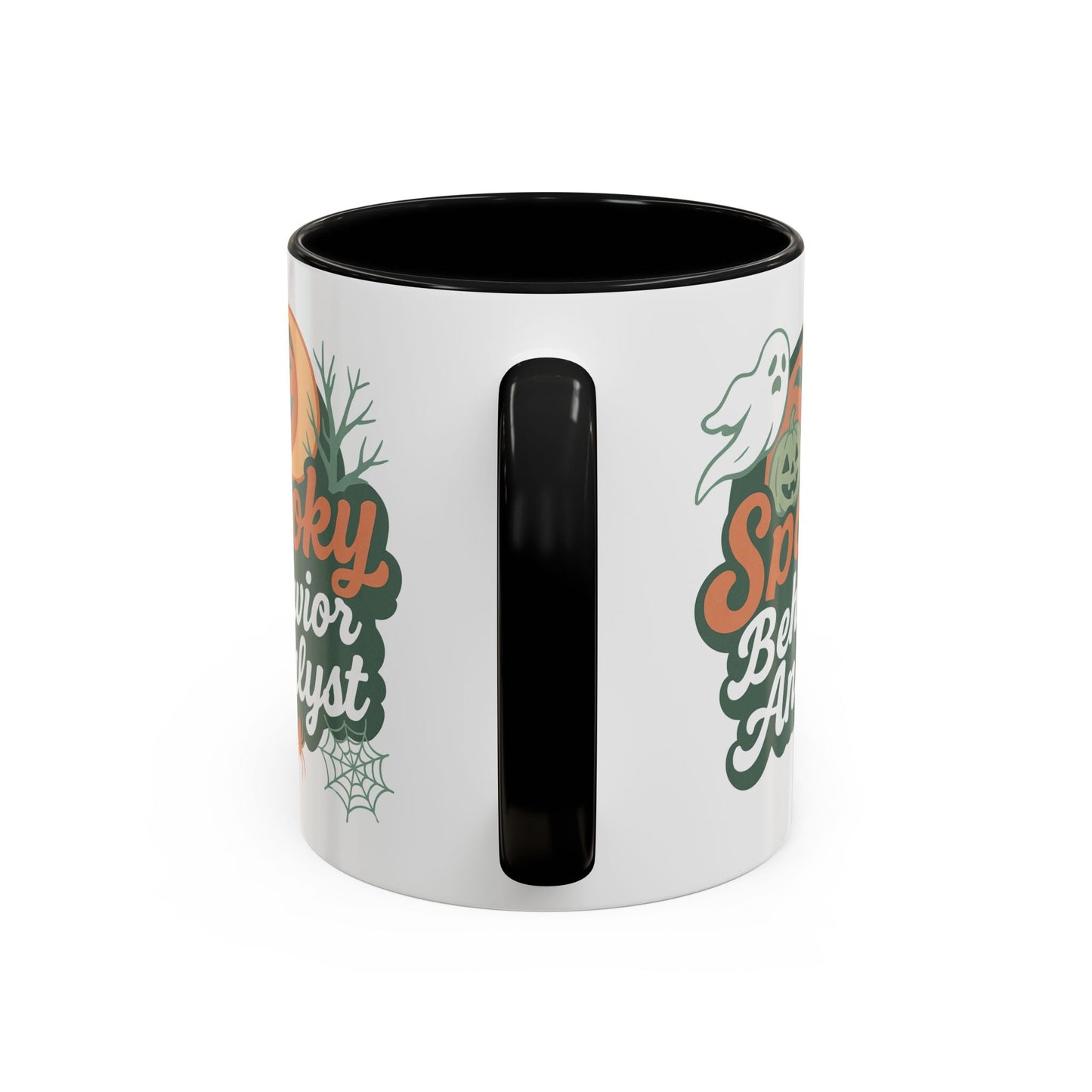 Personalized Spooky Behavior Analyst Accent Mug – Custom Name Coffee Cup, 11oz & 15oz, 4 Colors Affordable ABA Materials