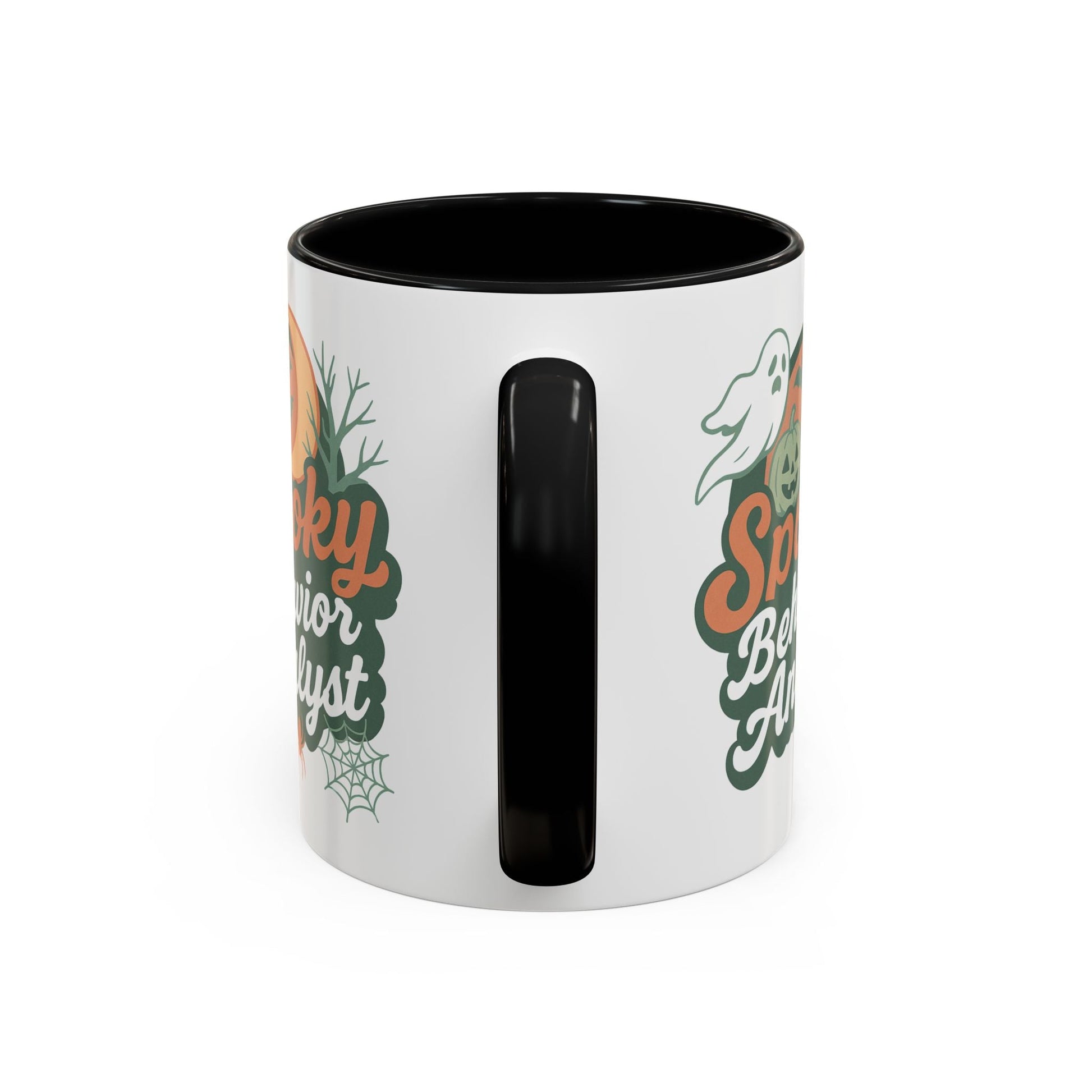 Personalized Spooky Behavior Analyst Accent Mug – Custom Name Coffee Cup, 11oz & 15oz, 4 Colors Affordable ABA Materials