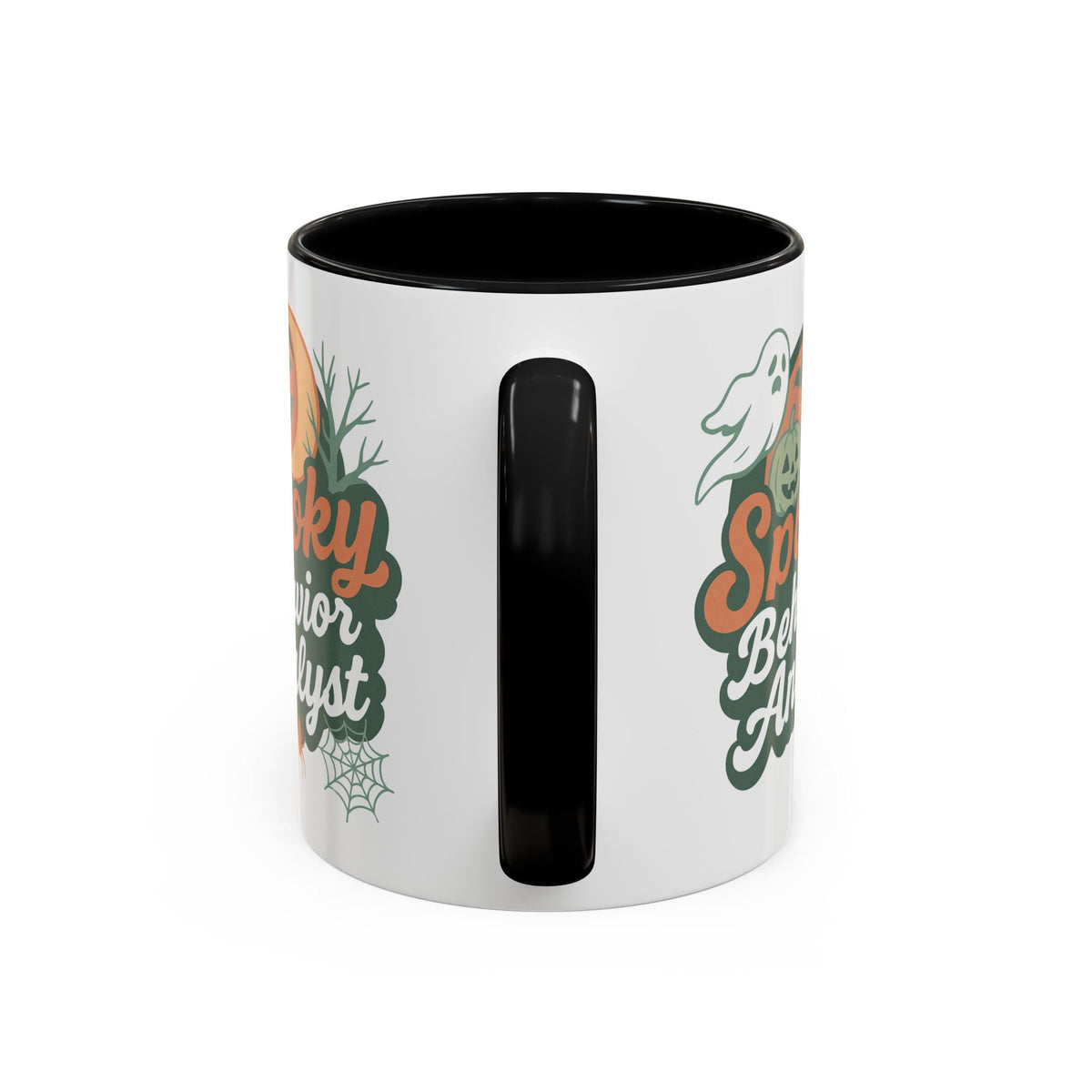 Personalized Spooky Behavior Analyst Accent Mug – Custom Name Coffee Cup, 11oz & 15oz, 4 Colors Affordable ABA Materials