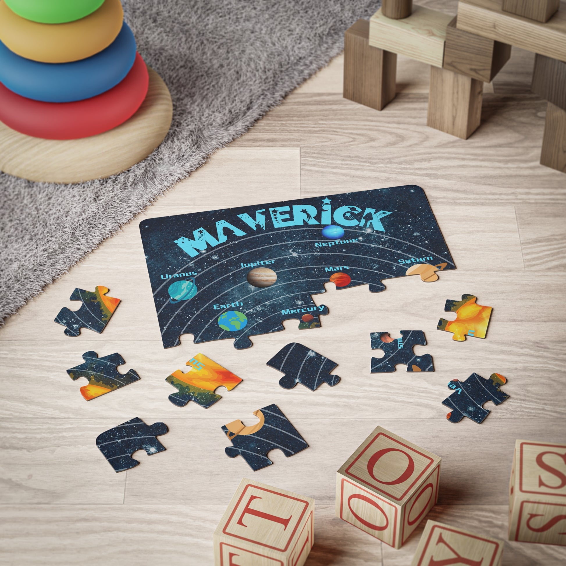 Personalized Solar System Puzzle – 30 Pieces Educational Toy for Kids Printify