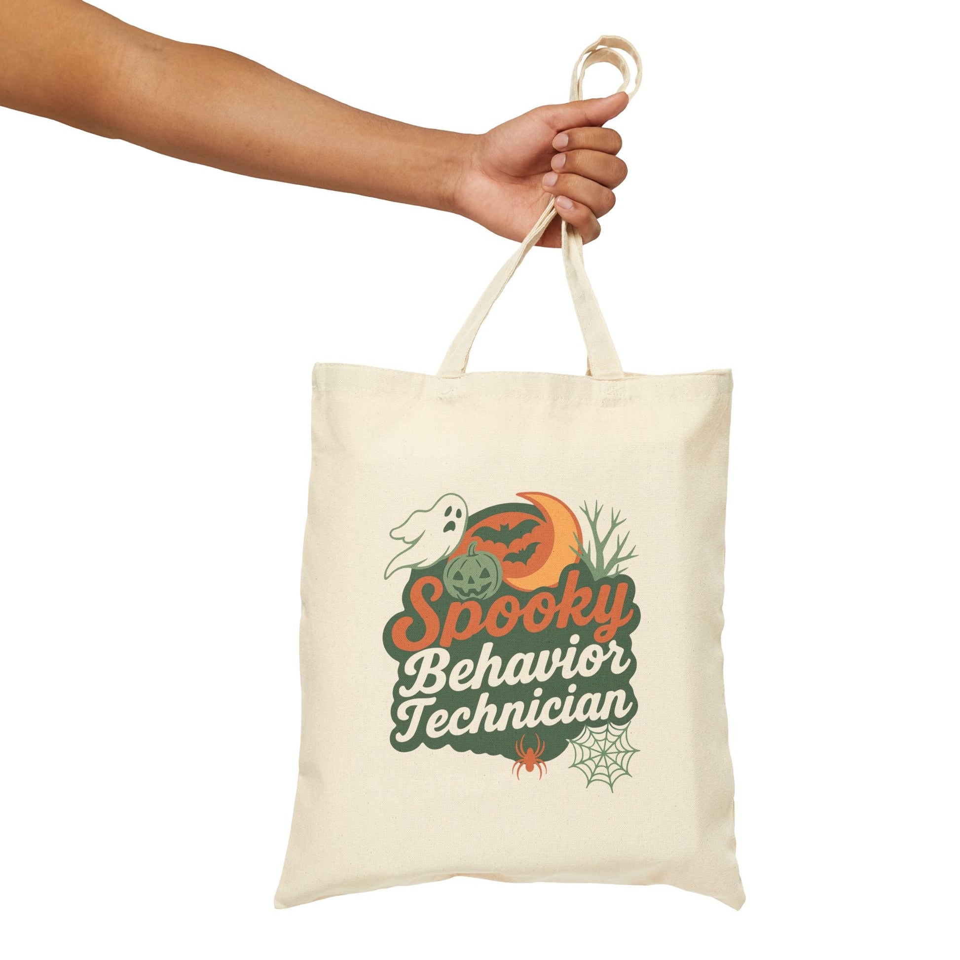Spooky Behavior Technician Halloween Tote Bag β Canvas Shoulder Bag for Behavior Techs & ABA Professionals Affordable ABA Materials