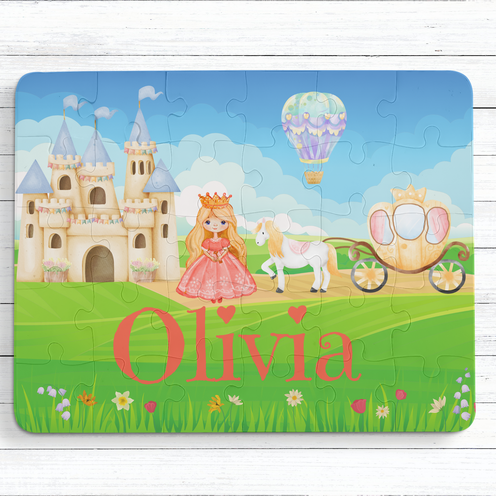 Personalized Princess Castle 30-Piece Puzzle-Educational Toy, Gift for Children Affordable ABA Materials